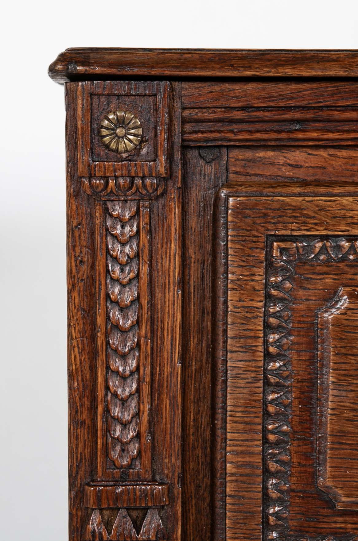 A French 18th Century Oak Chest With Brass Hardware