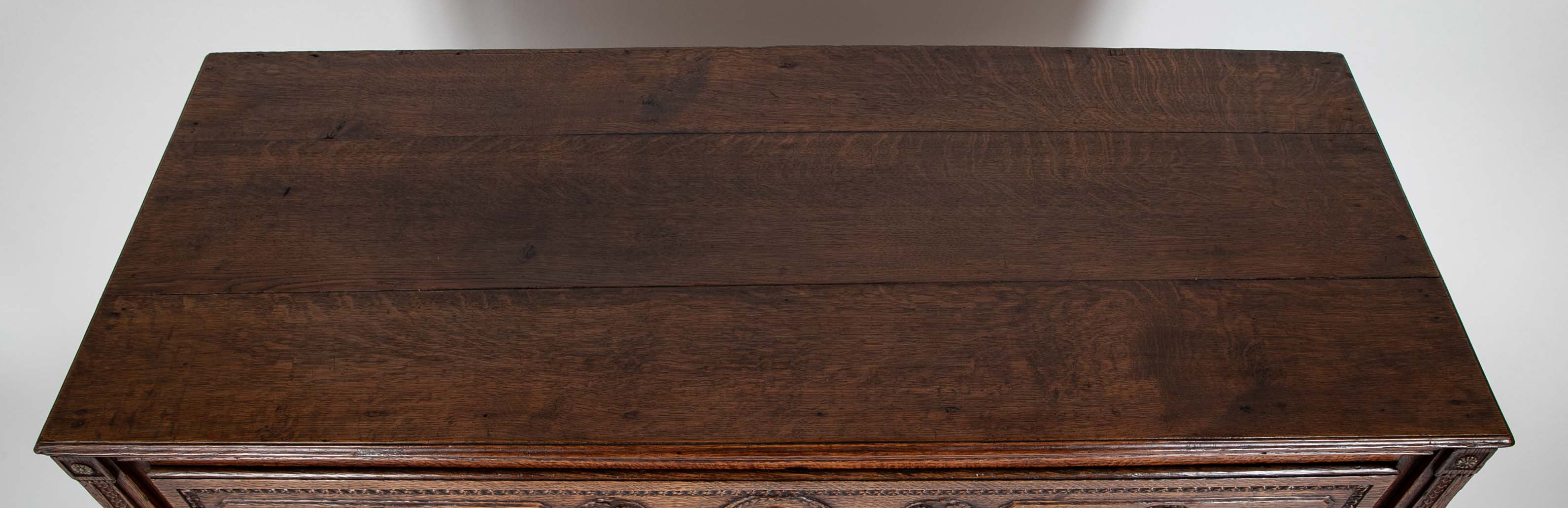 A French 18th Century Oak Chest With Brass Hardware