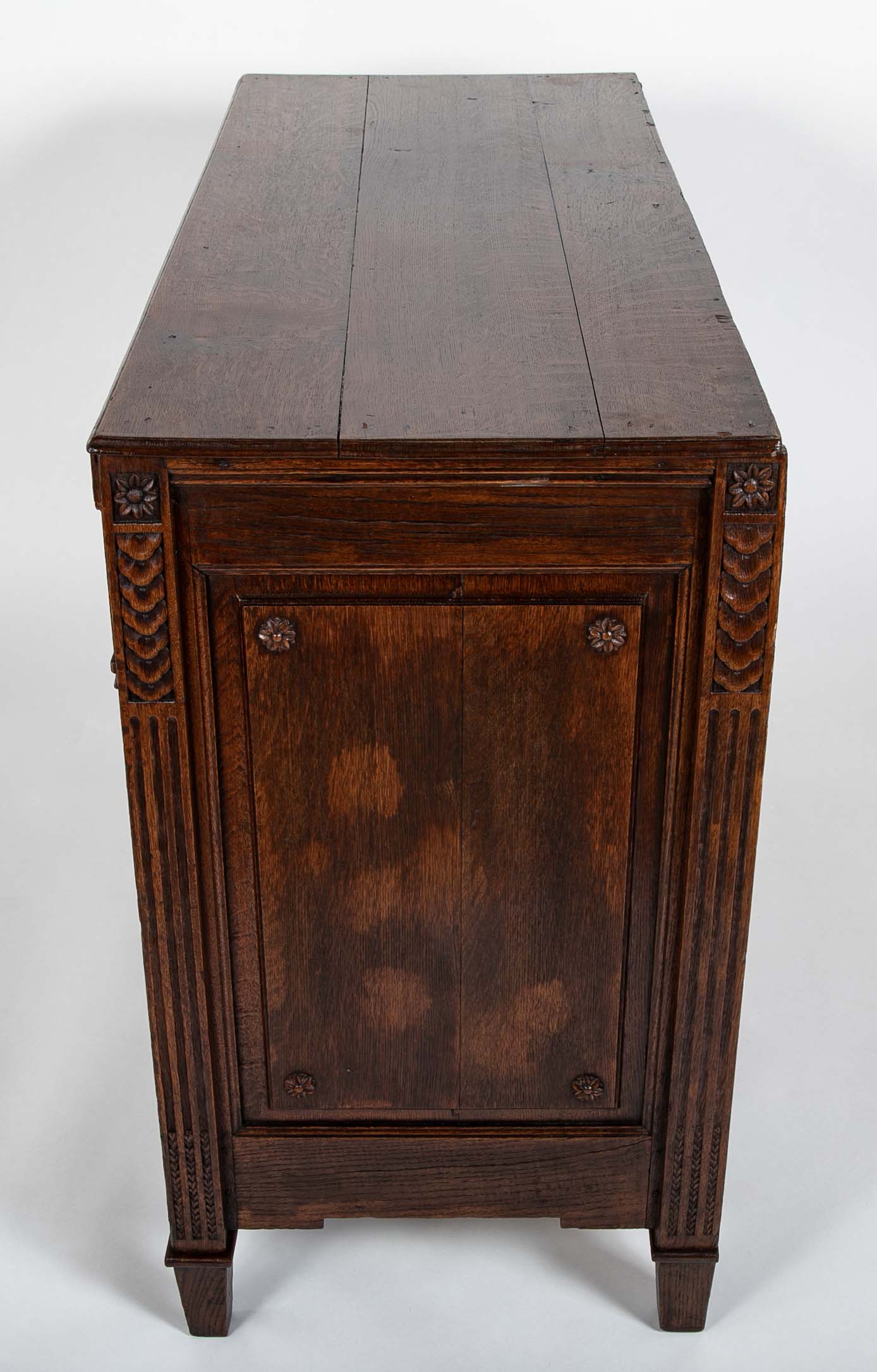 A French 18th Century Oak Chest With Brass Hardware