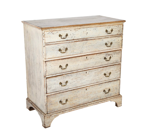 New England White Painted Blanket Chest