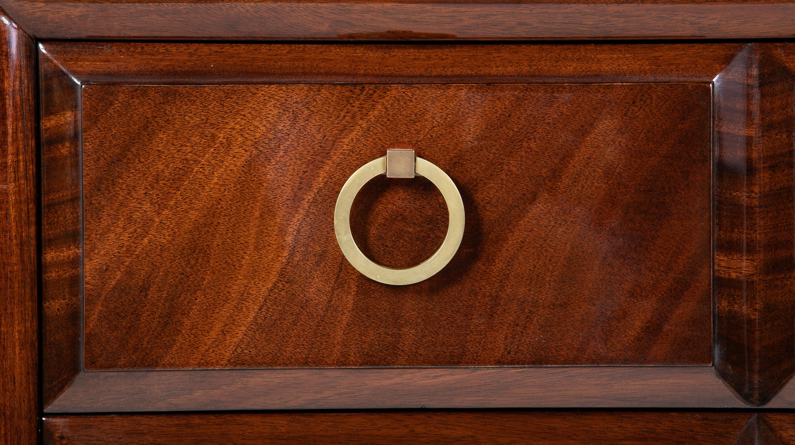 Pair of T. H. Robsjohn-Gibbings Mahogany Three Drawer Chests