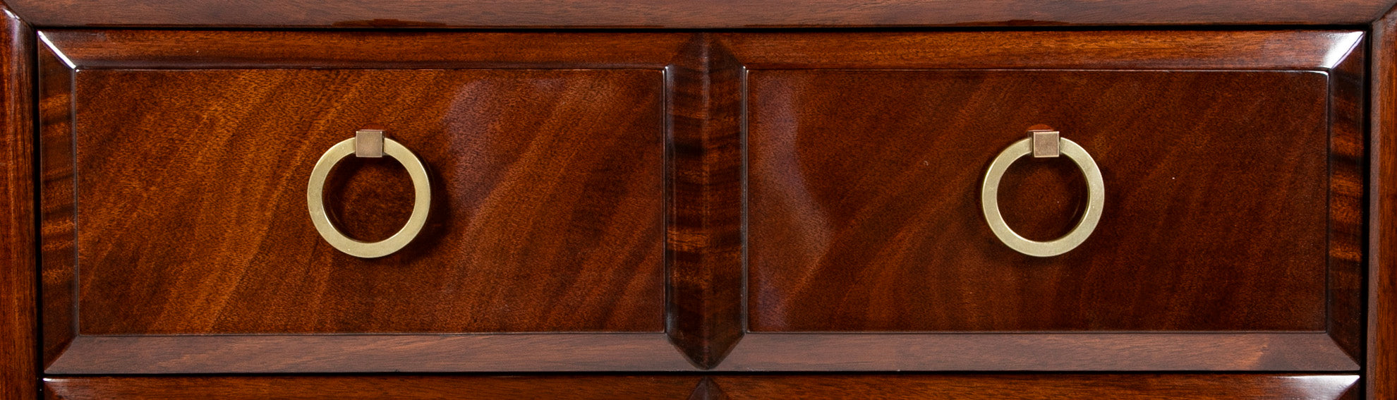 Pair of T. H. Robsjohn-Gibbings Mahogany Three Drawer Chests