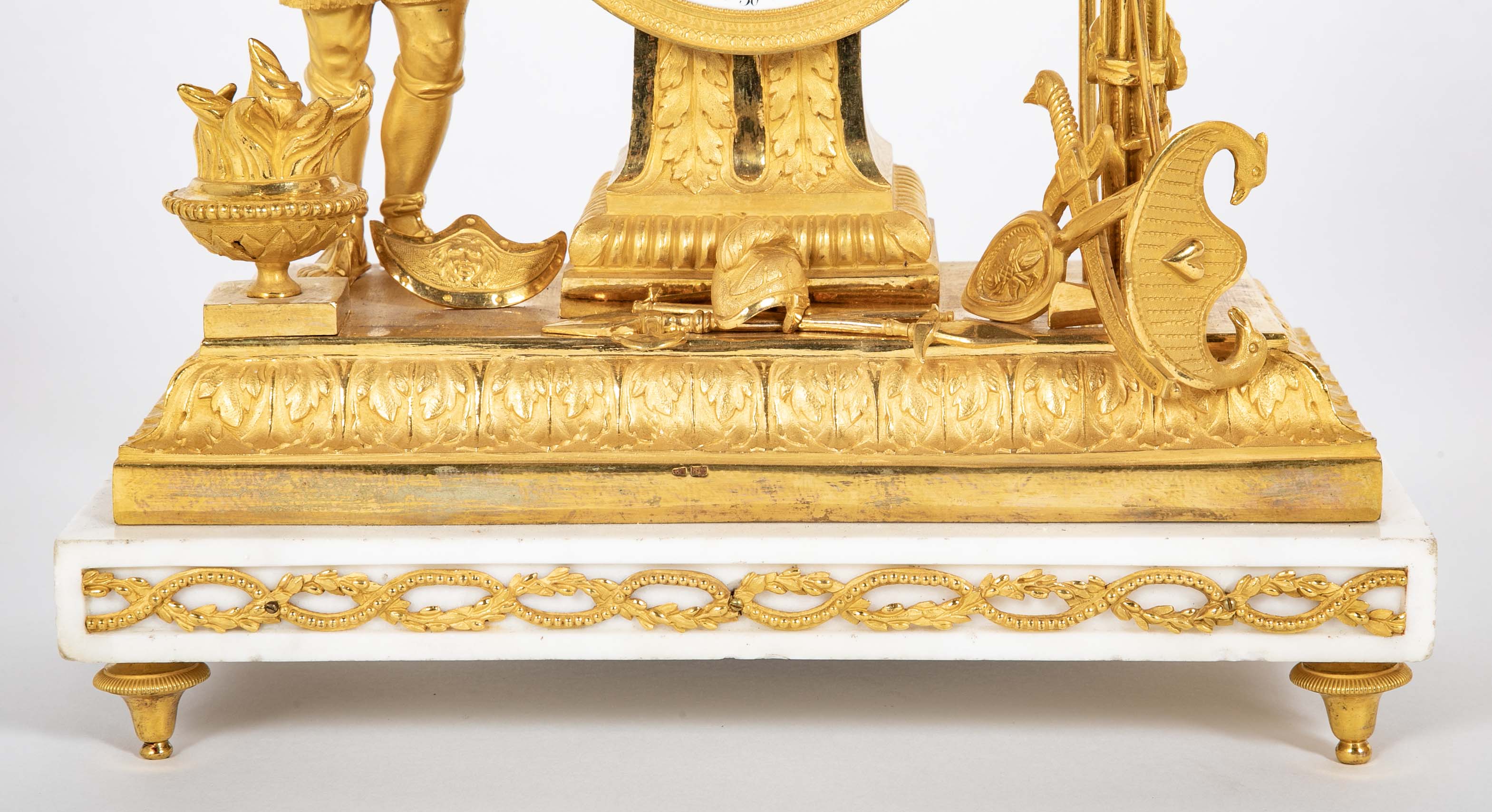 French Ormulu Mantel Clock Representing Aeneas