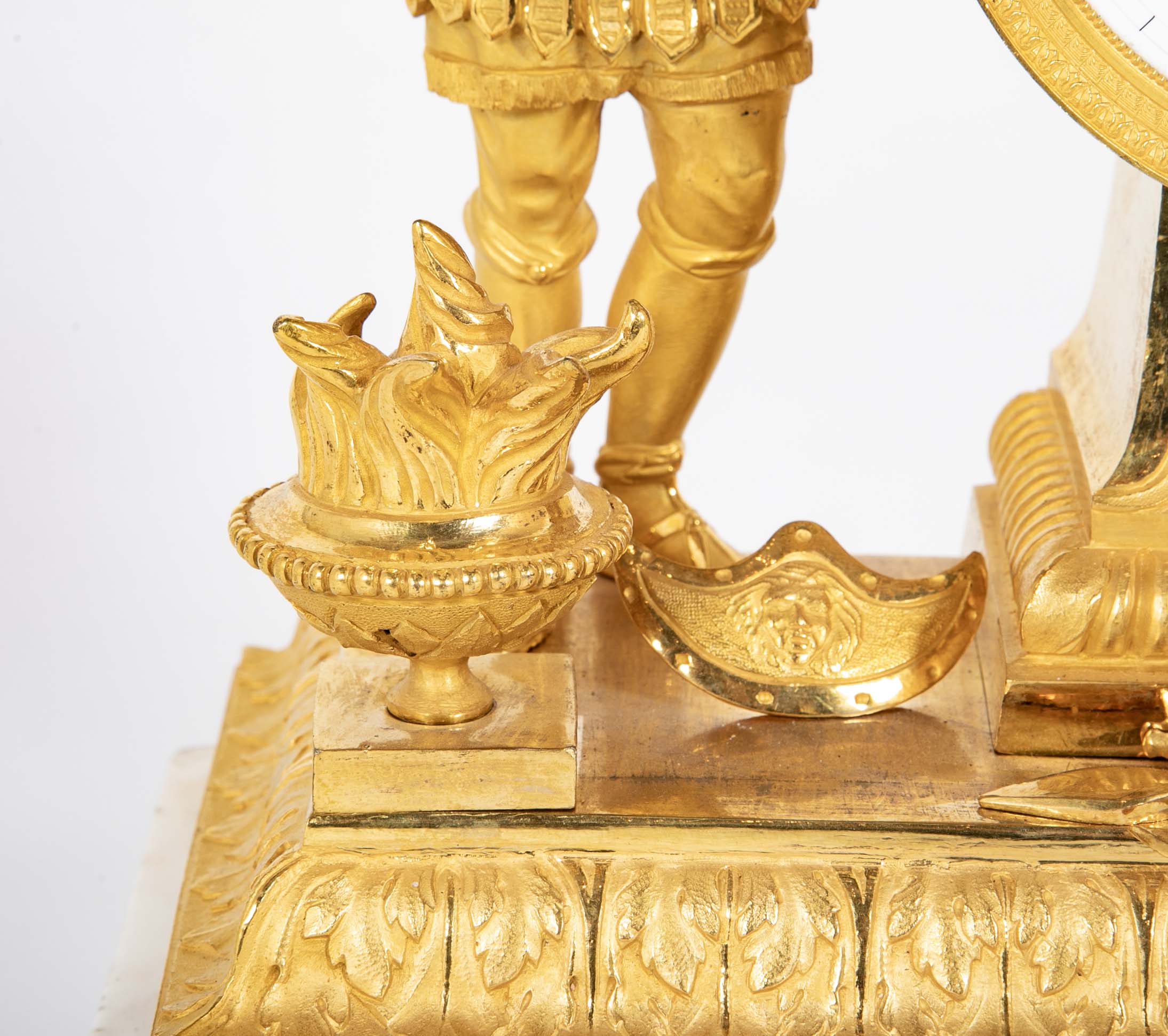 French Ormulu Mantel Clock Representing Aeneas