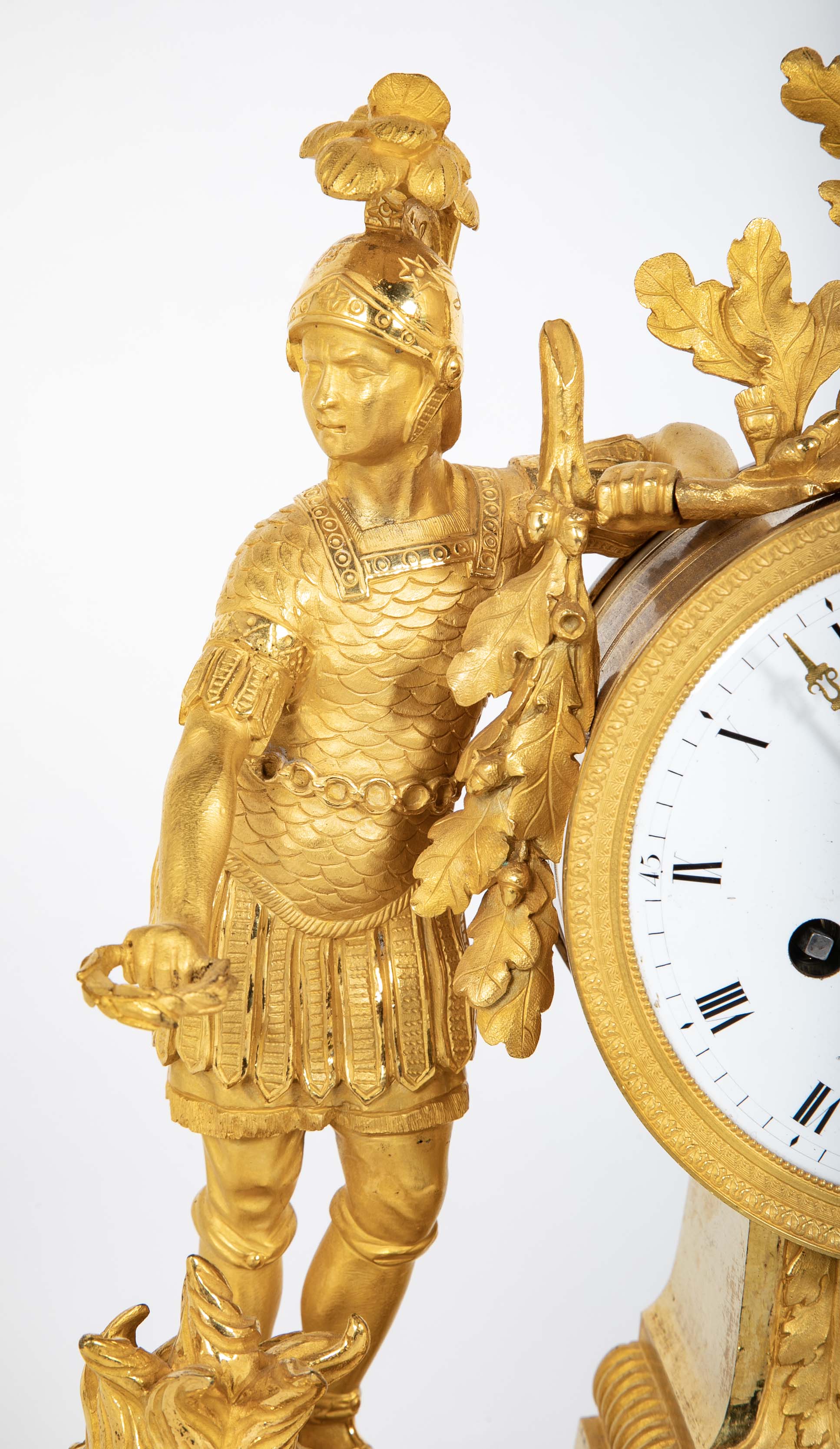 French Ormulu Mantel Clock Representing Aeneas