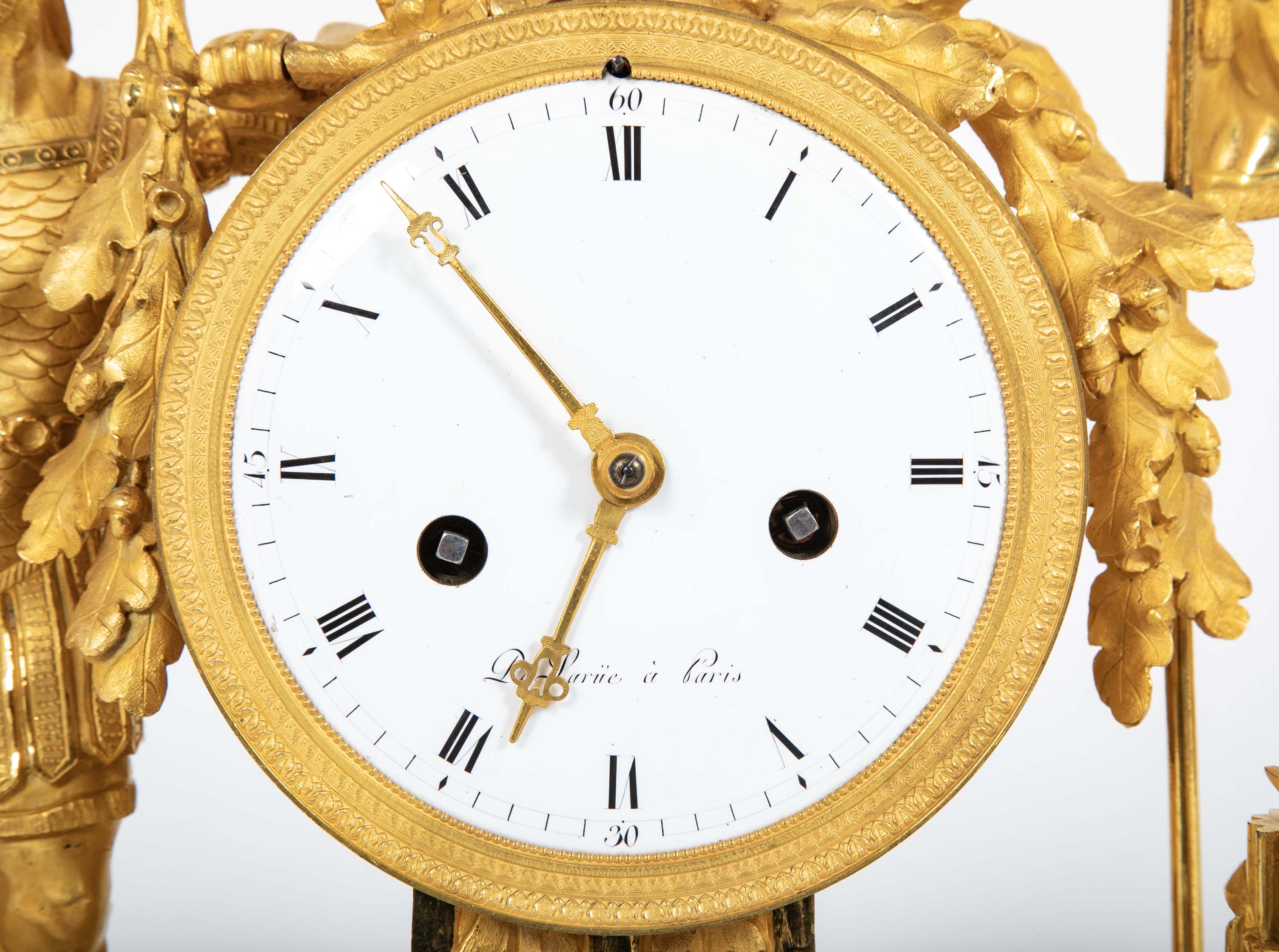 French Ormulu Mantel Clock Representing Aeneas