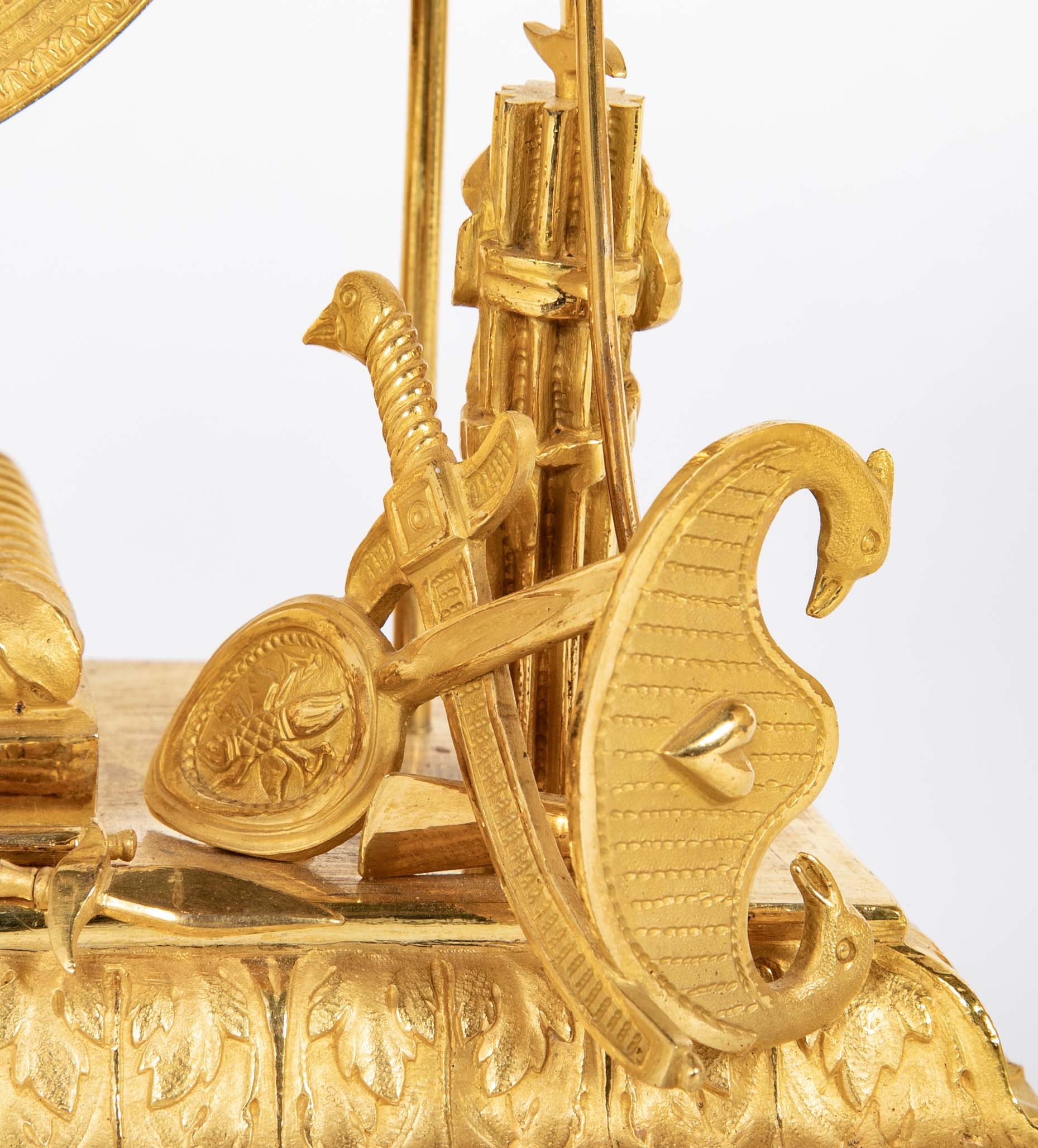 French Ormulu Mantel Clock Representing Aeneas