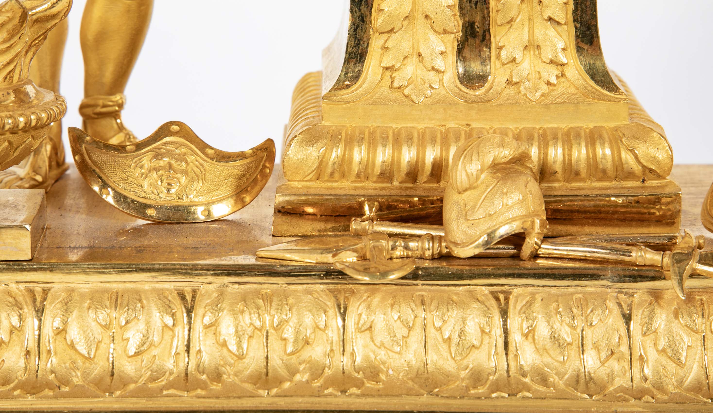 French Ormulu Mantel Clock Representing Aeneas