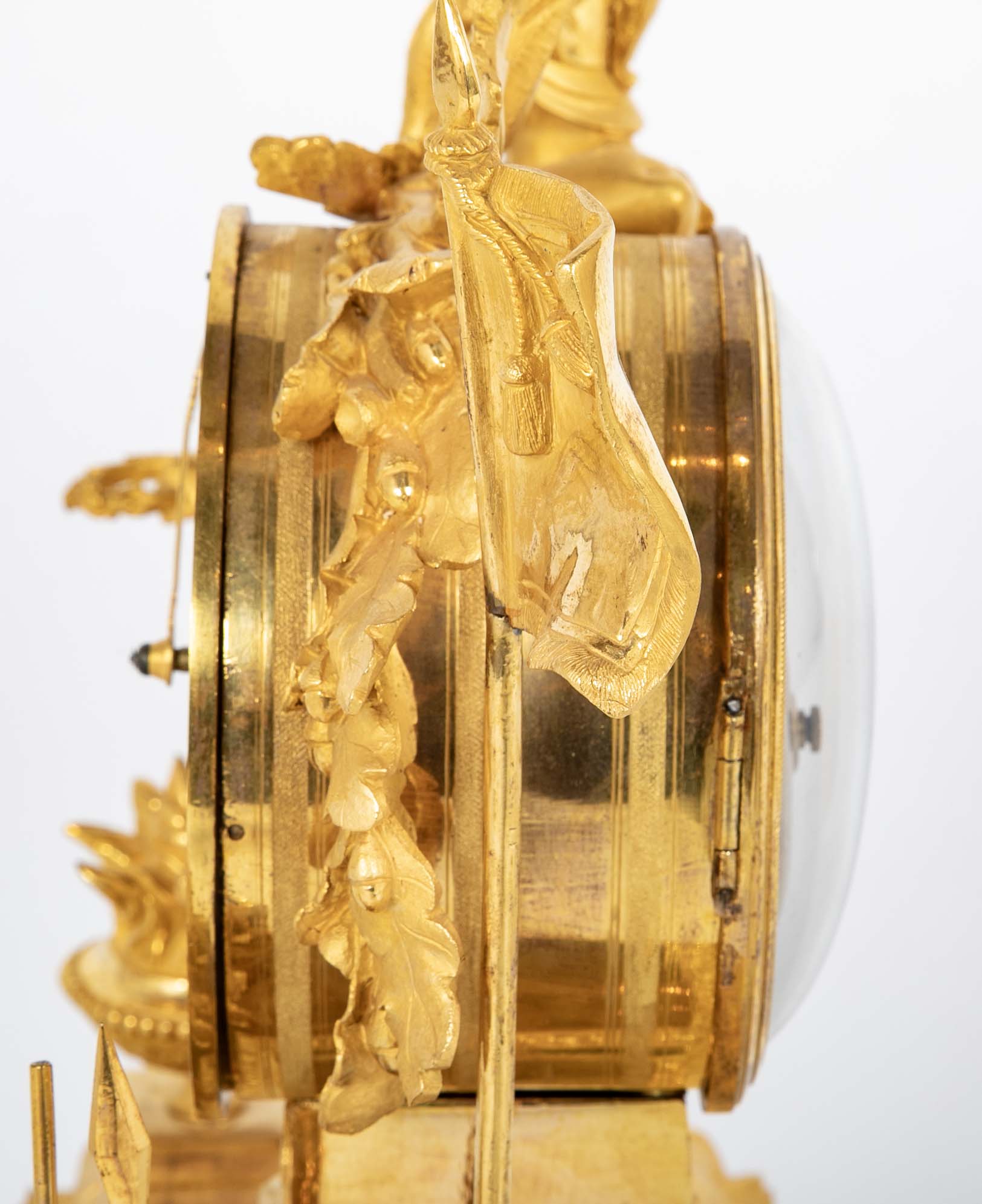 French Ormulu Mantel Clock Representing Aeneas