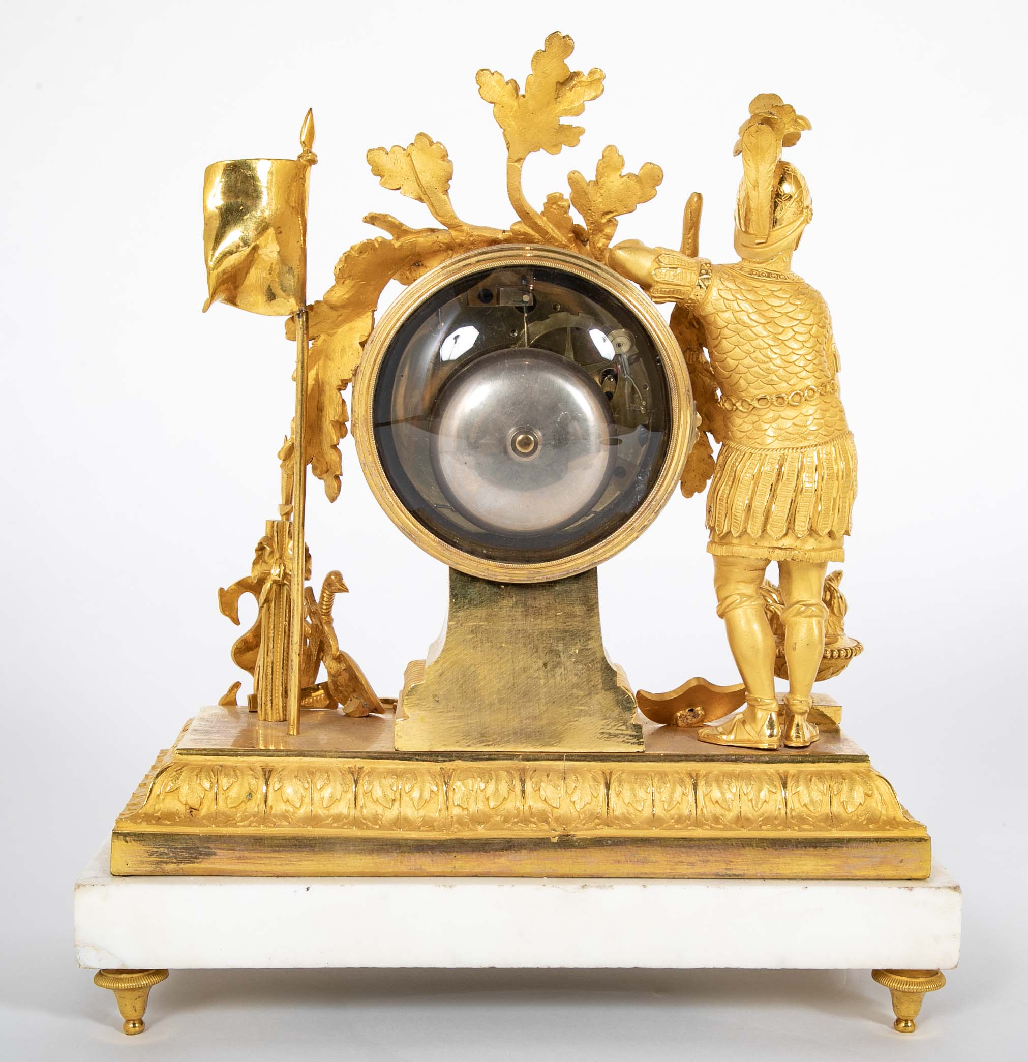 French Ormulu Mantel Clock Representing Aeneas