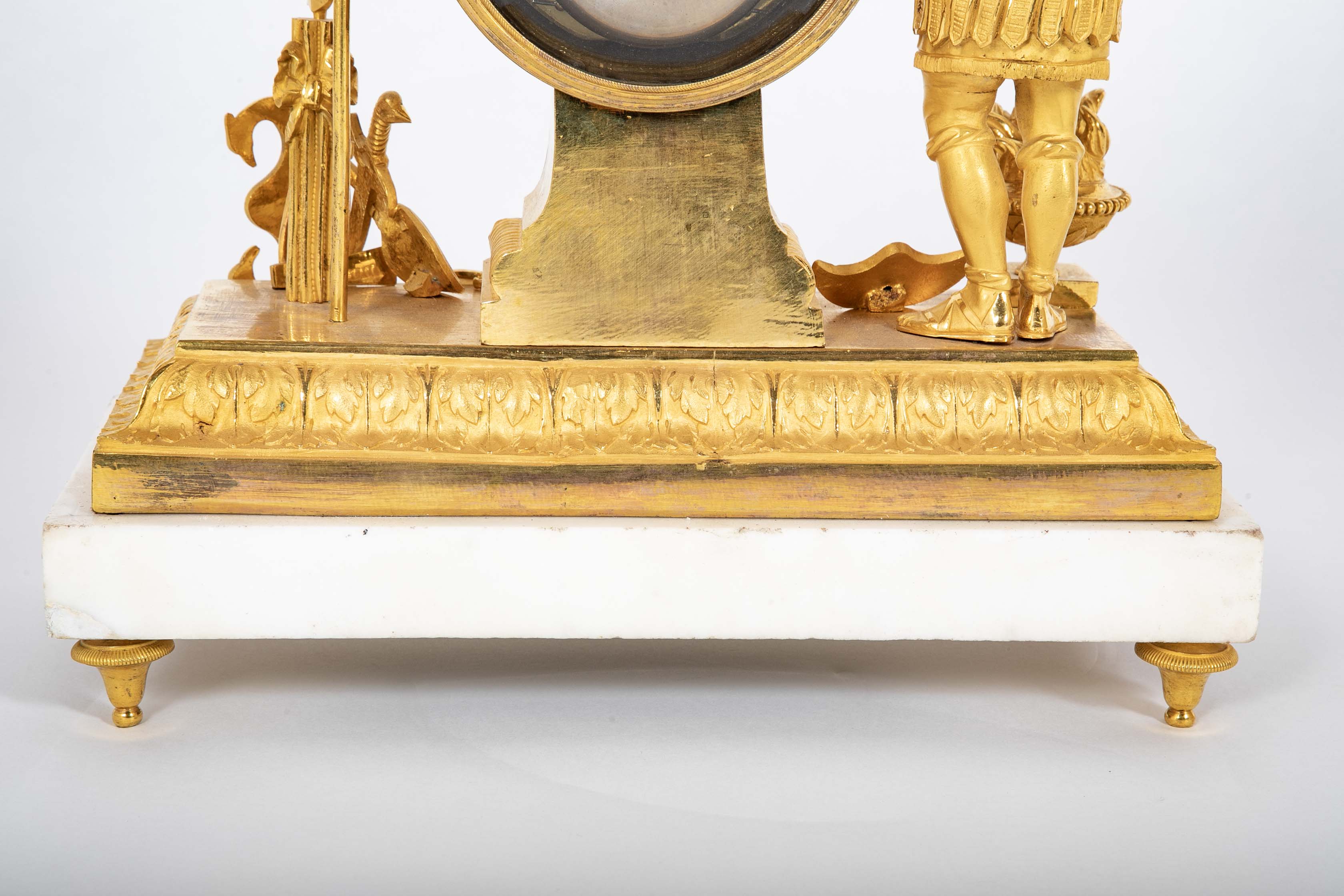 French Ormulu Mantel Clock Representing Aeneas
