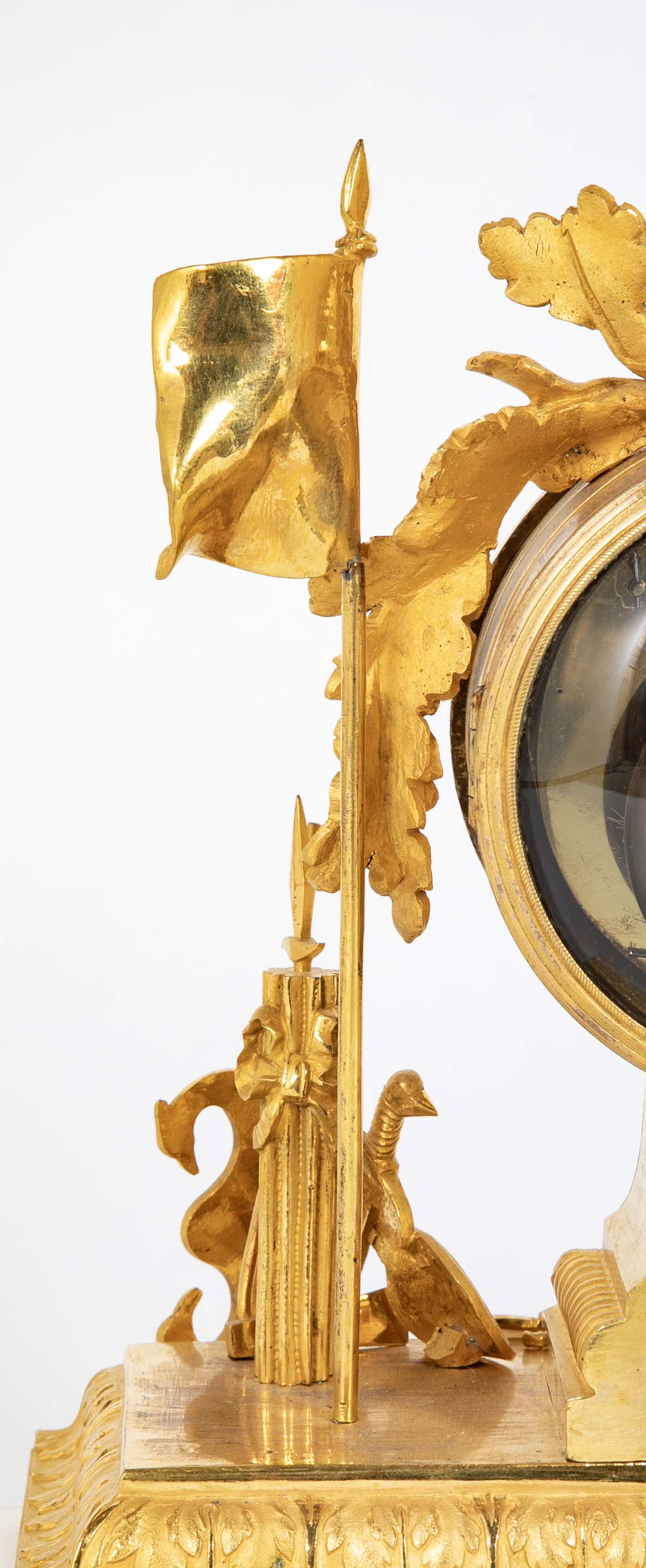 French Ormulu Mantel Clock Representing Aeneas