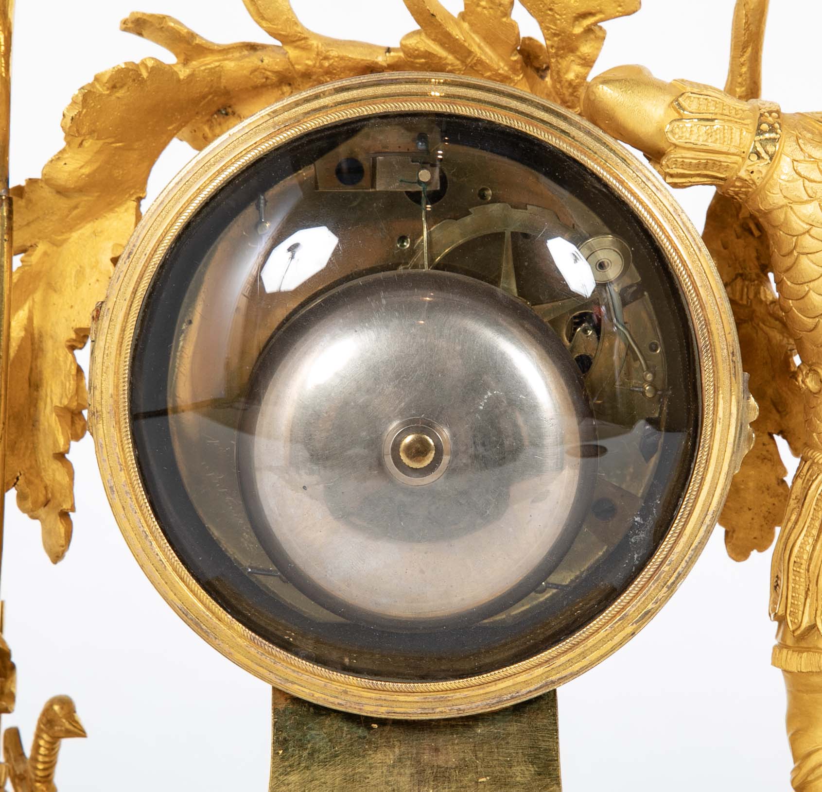 French Ormulu Mantel Clock Representing Aeneas