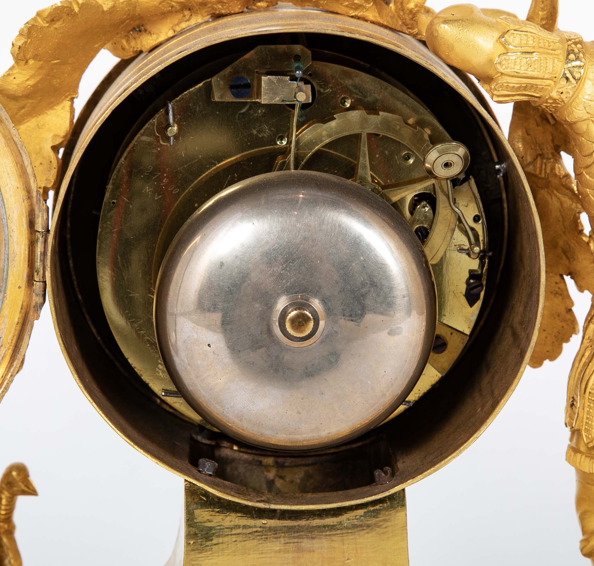 French Ormulu Mantel Clock Representing Aeneas