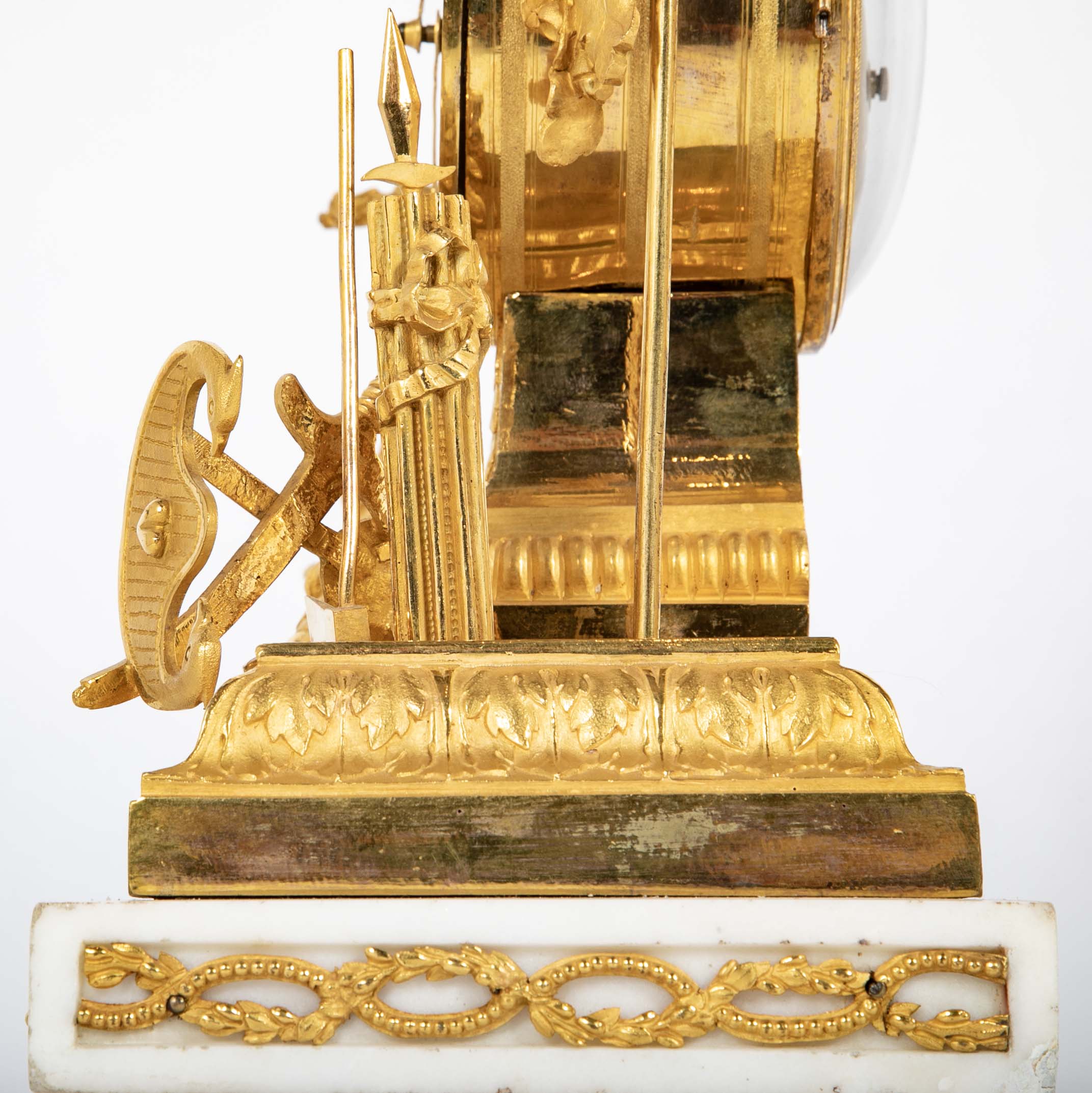 French Ormulu Mantel Clock Representing Aeneas