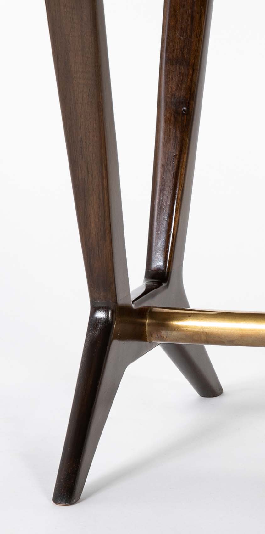 Walnut and Brass Coffee Table for Galtrucco