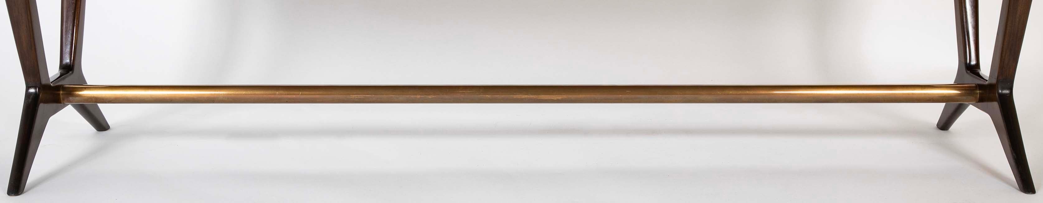 Walnut and Brass Coffee Table for Galtrucco