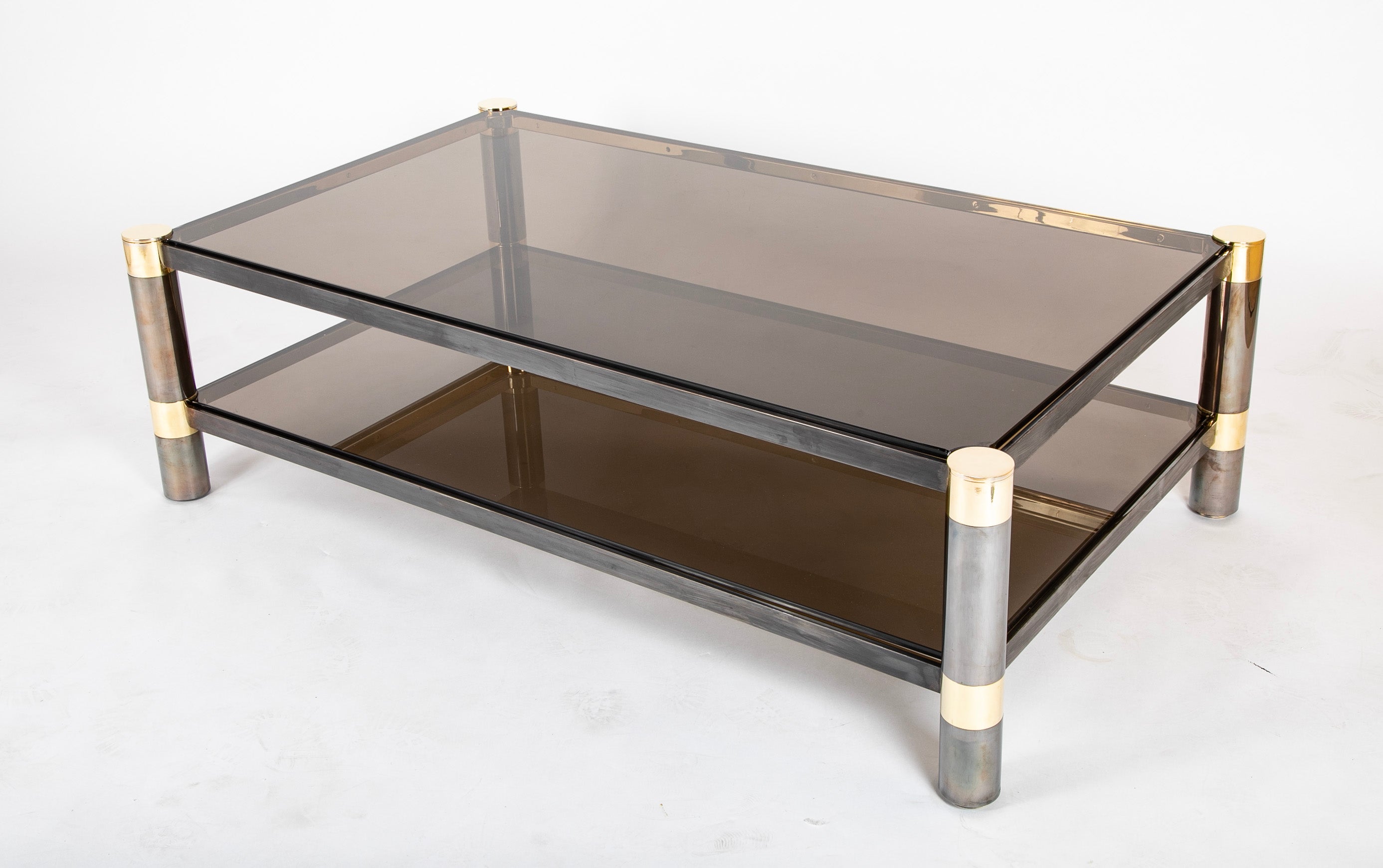 Karl Springer Brass & Glass Coffee Table