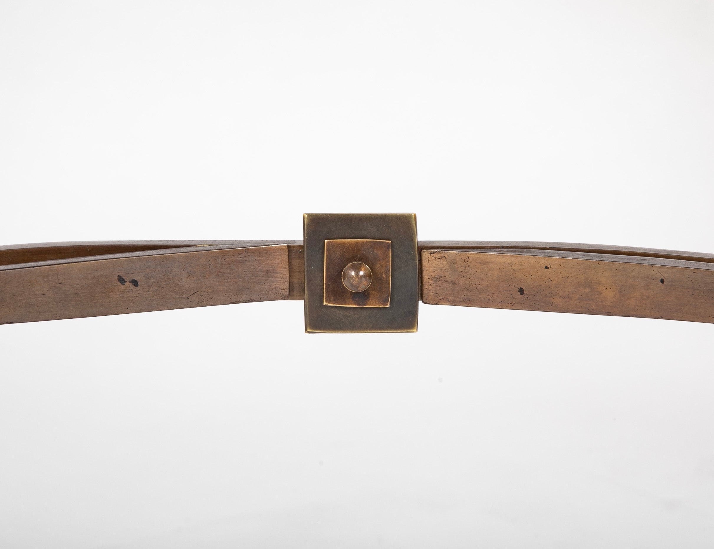 French Patinated Iron Marble Top Console Table In The Manner of Poillerat.