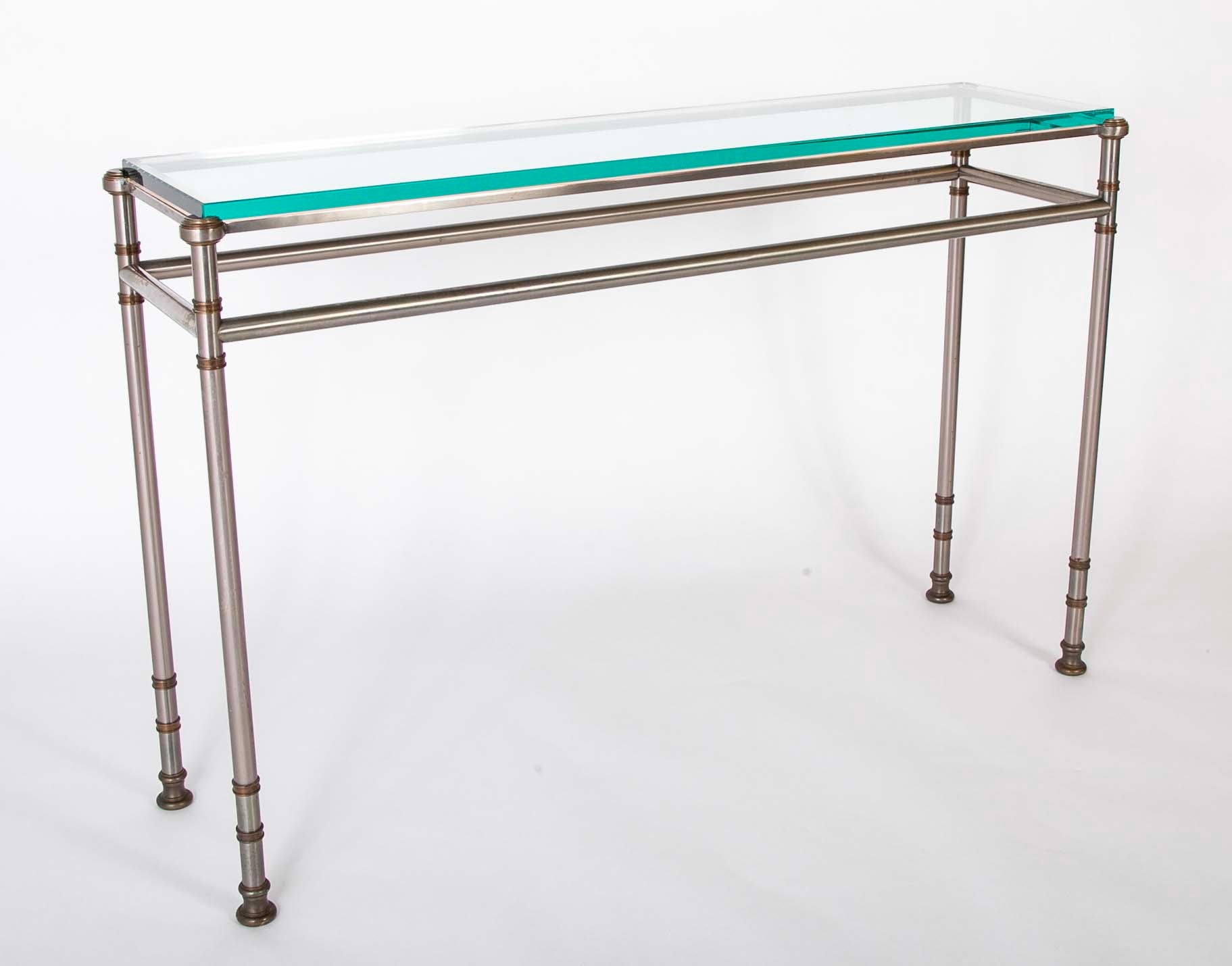 Maison Jansen Glass Top Console Table