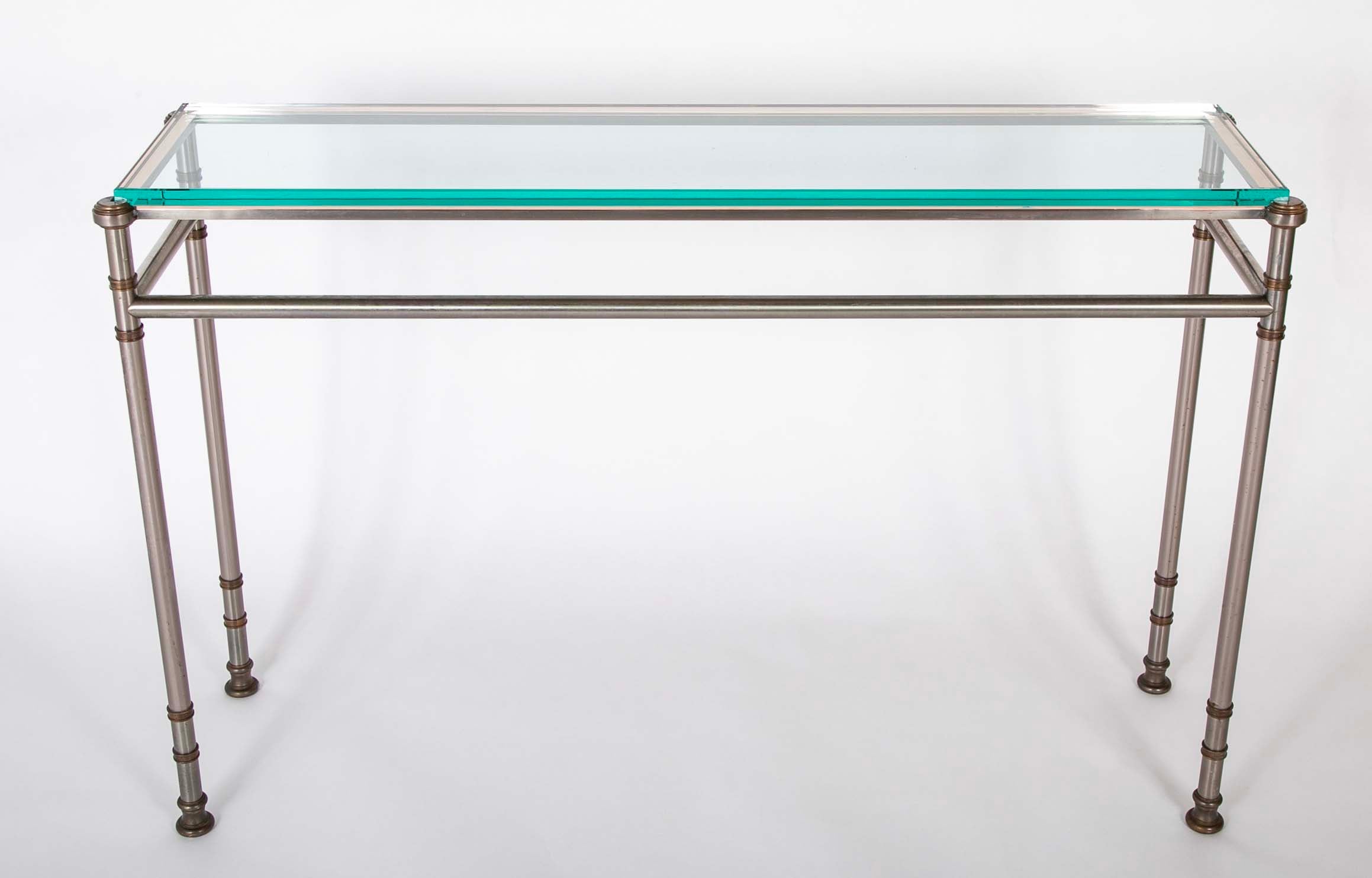 Maison Jansen Glass Top Console Table
