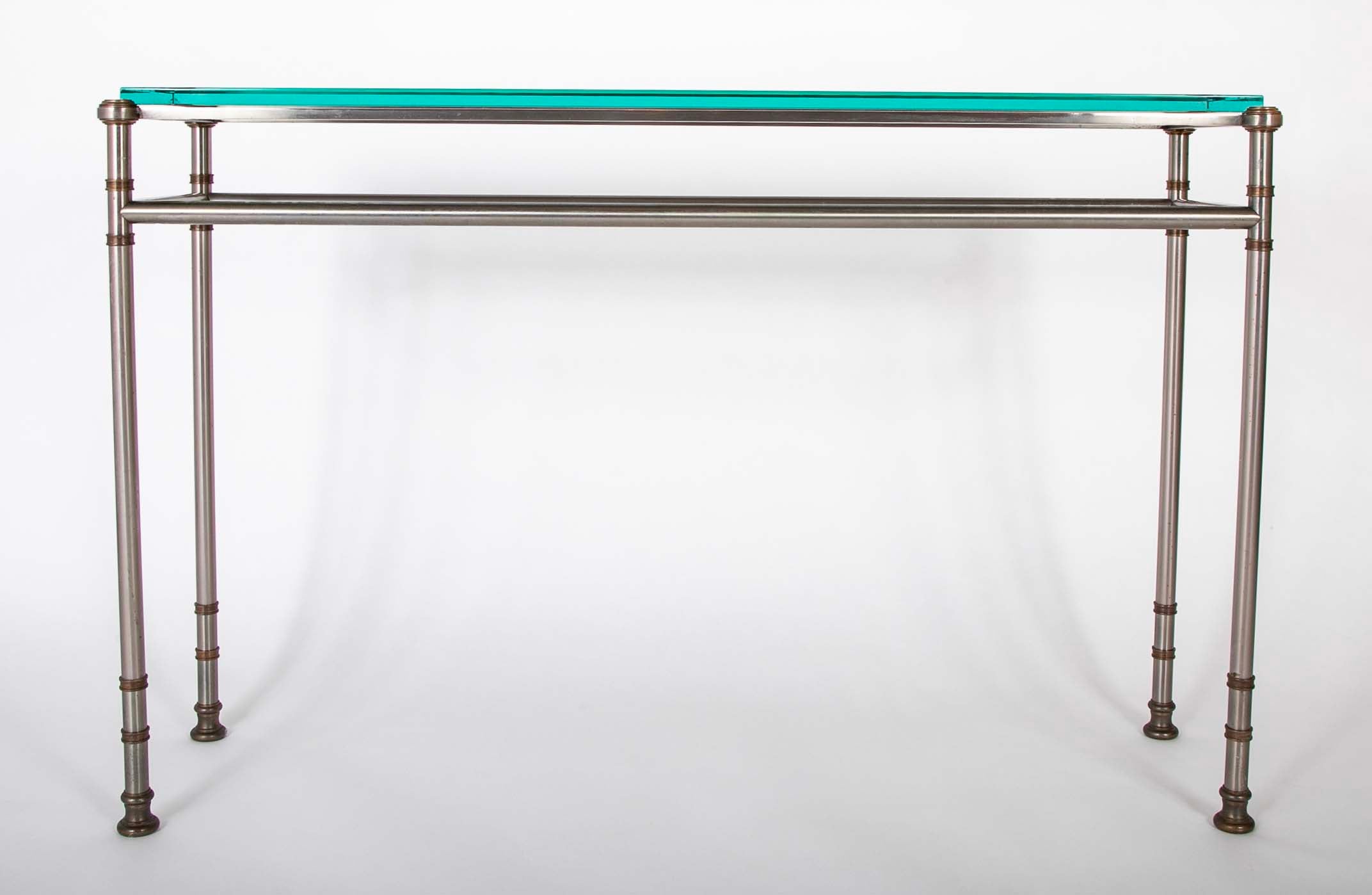 Maison Jansen Glass Top Console Table