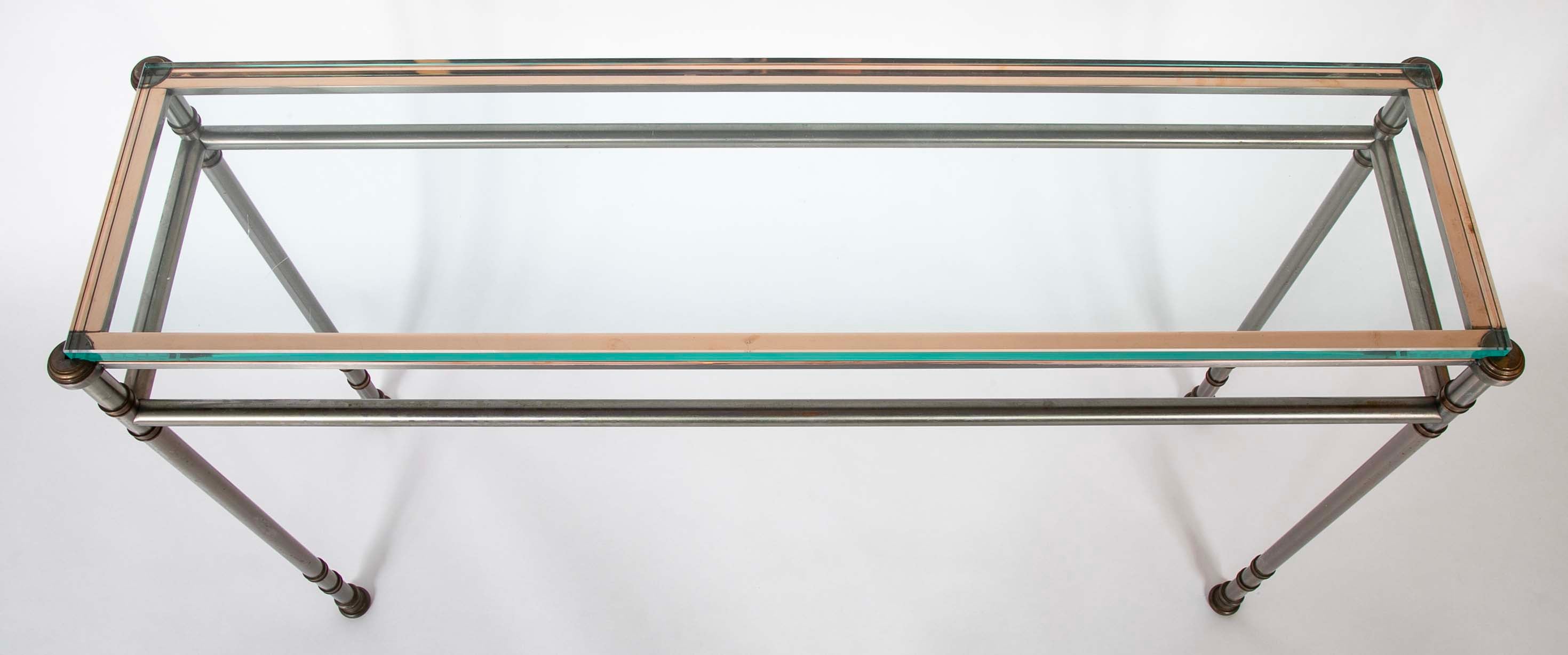 Maison Jansen Glass Top Console Table