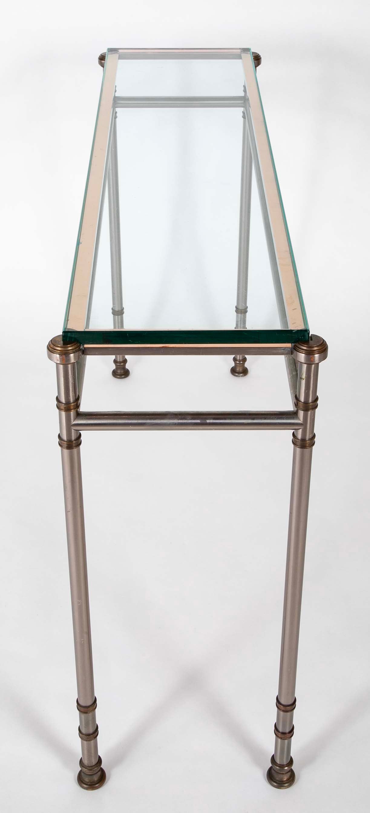 Maison Jansen Glass Top Console Table