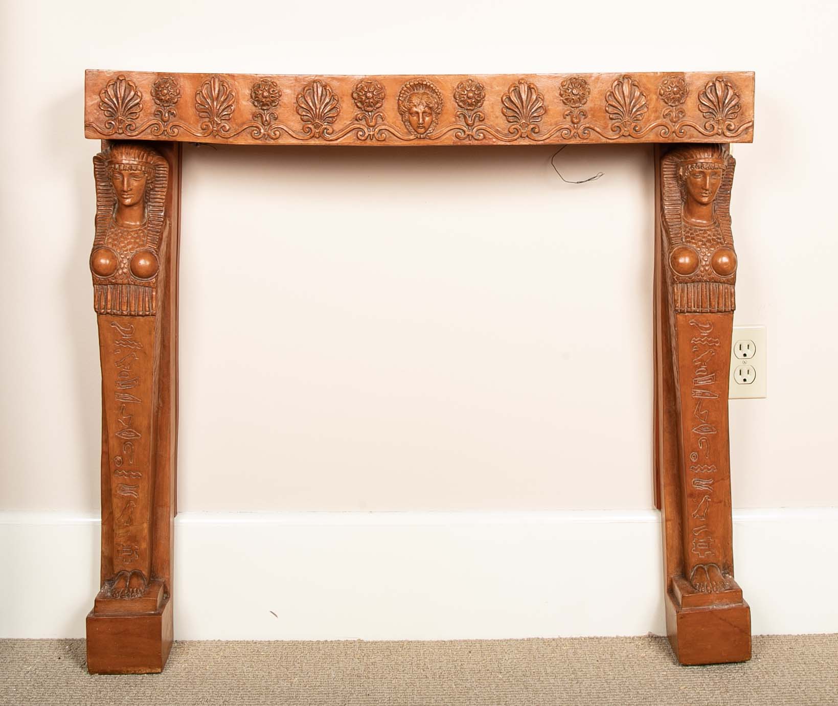 Pair of Egyptian Revival Terracotta Console Tables