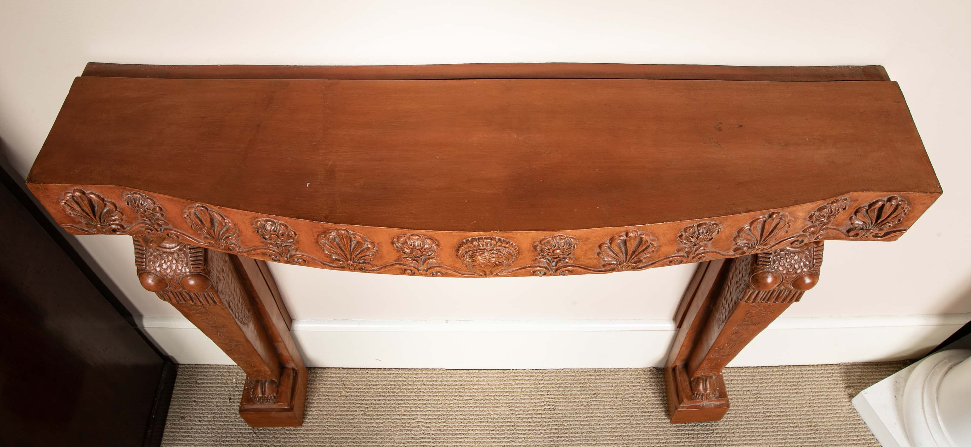 Pair of Egyptian Revival Terracotta Console Tables