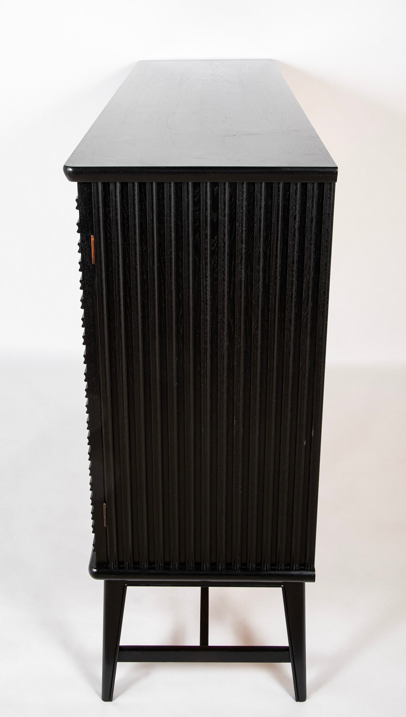 Swedish Black Lacquer Three Door Cabinet Attributed to Oscar Nilsson