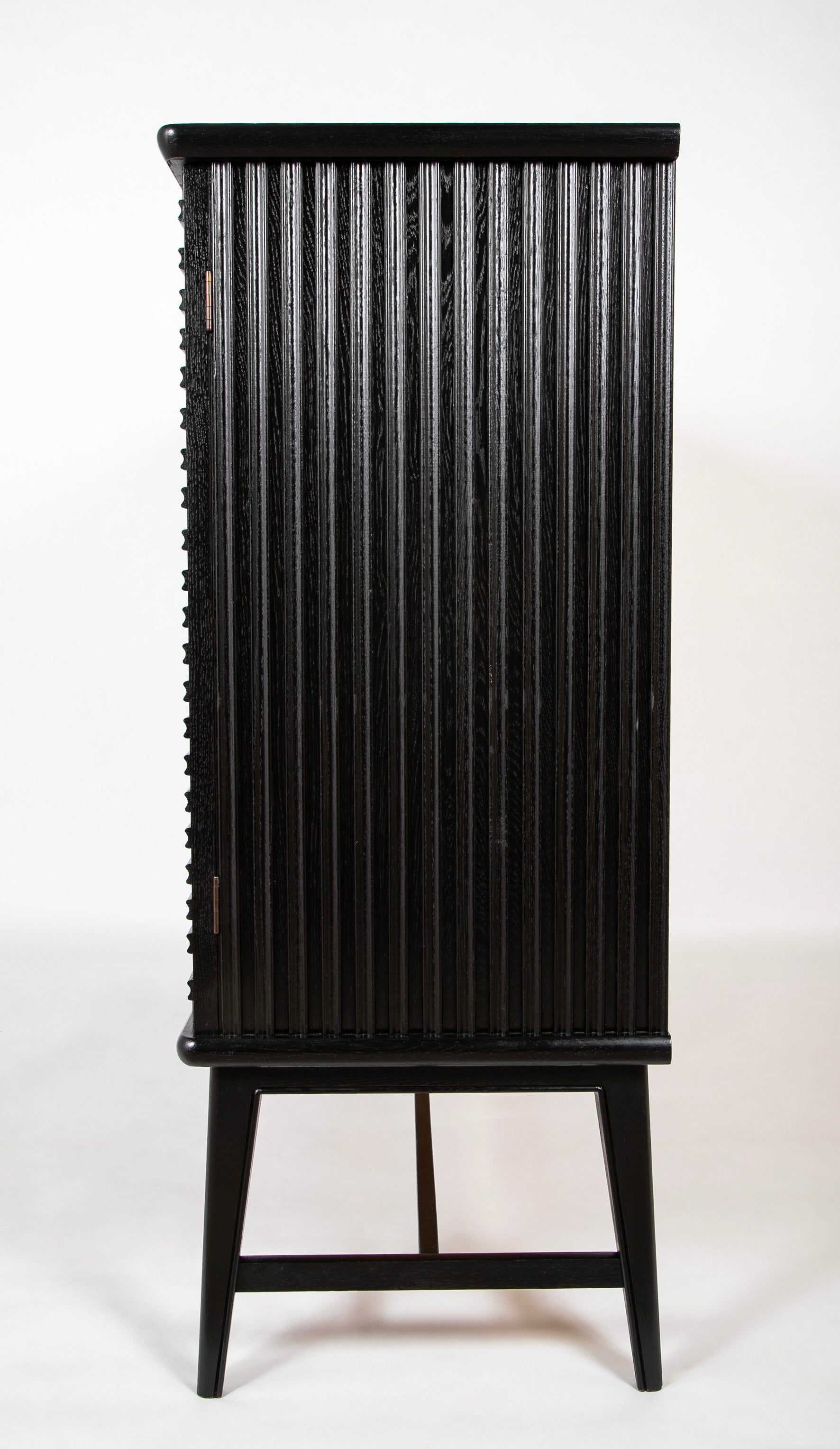 Swedish Black Lacquer Three Door Cabinet Attributed to Oscar Nilsson