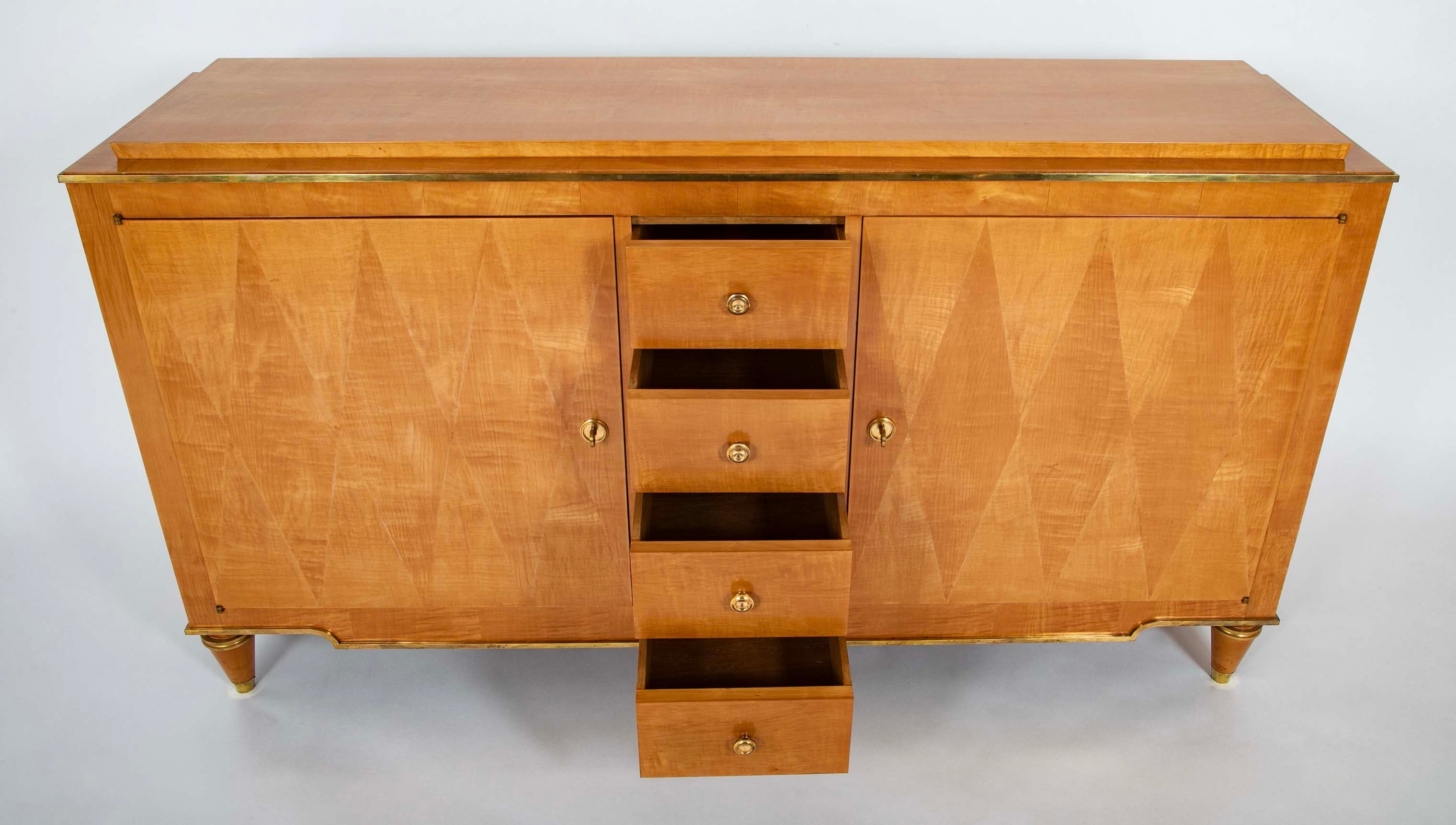 Sycamore Veneer Sideboard with Diamond Decor