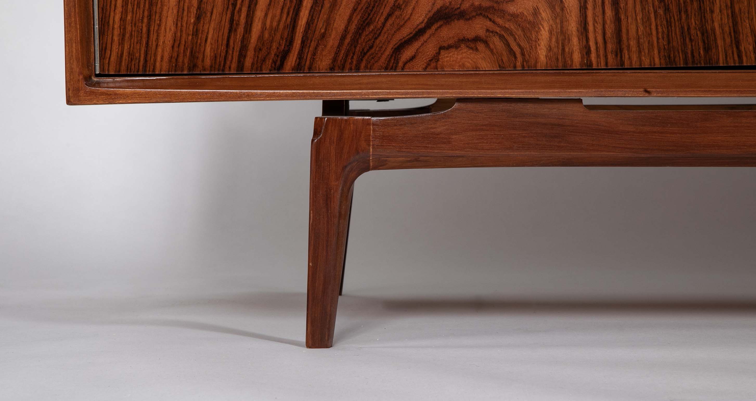 "Madison" De Coene Freres Credenza / Sideboard in Walnut & Rosewood with Fitted Drawers