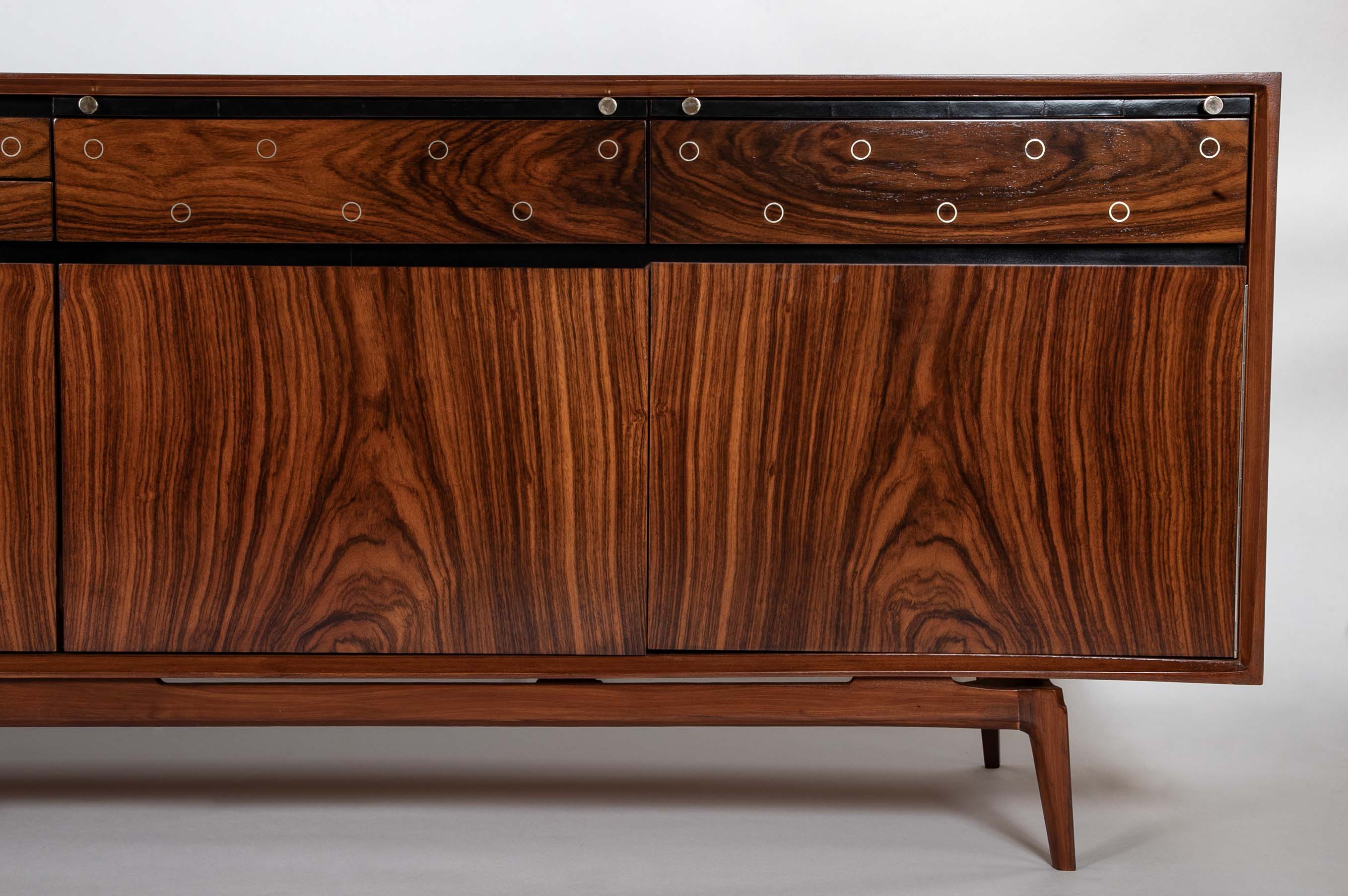 "Madison" De Coene Freres Credenza / Sideboard in Walnut & Rosewood with Fitted Drawers