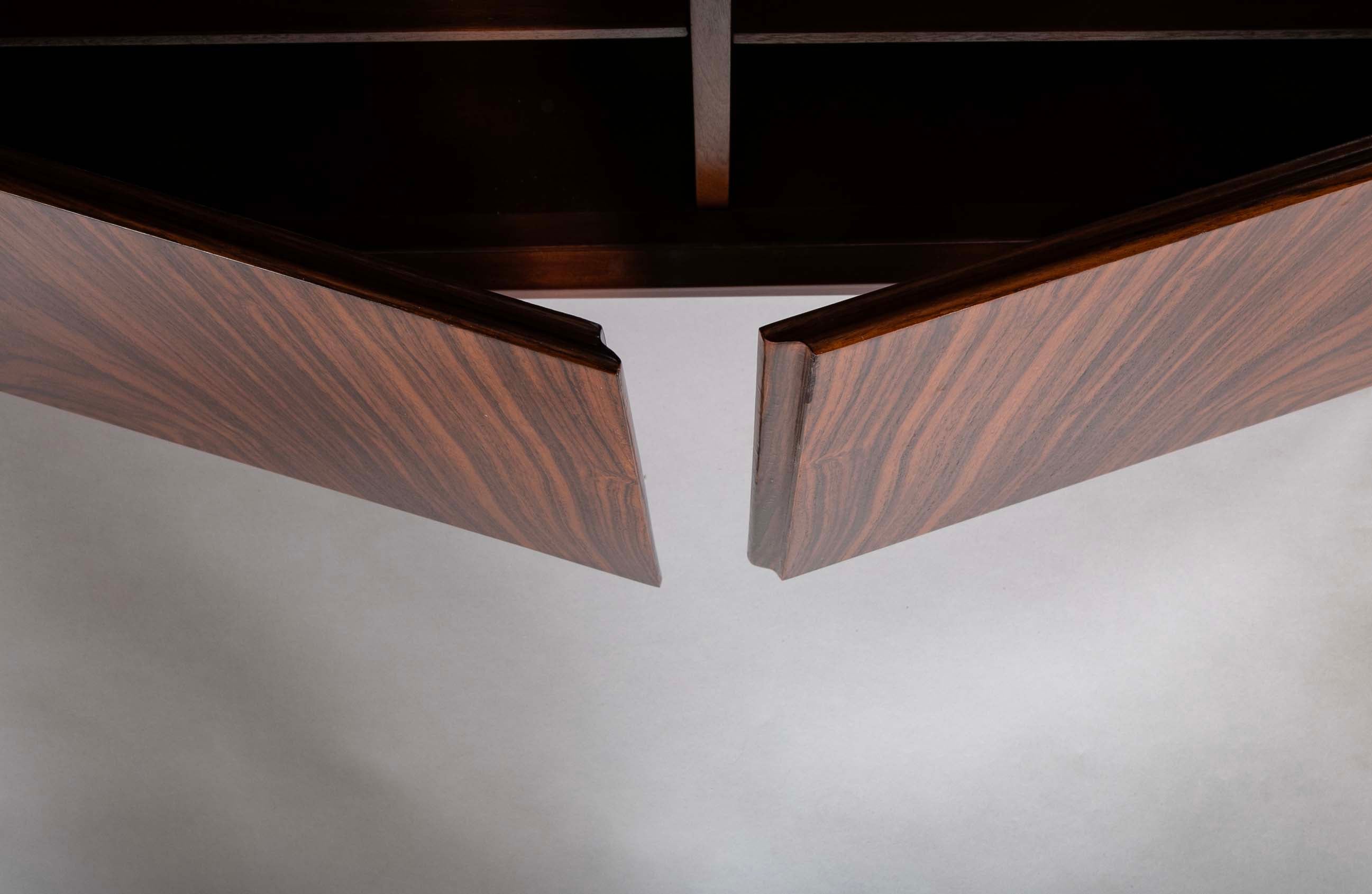 "Madison" De Coene Freres Credenza / Sideboard in Walnut & Rosewood with Fitted Drawers
