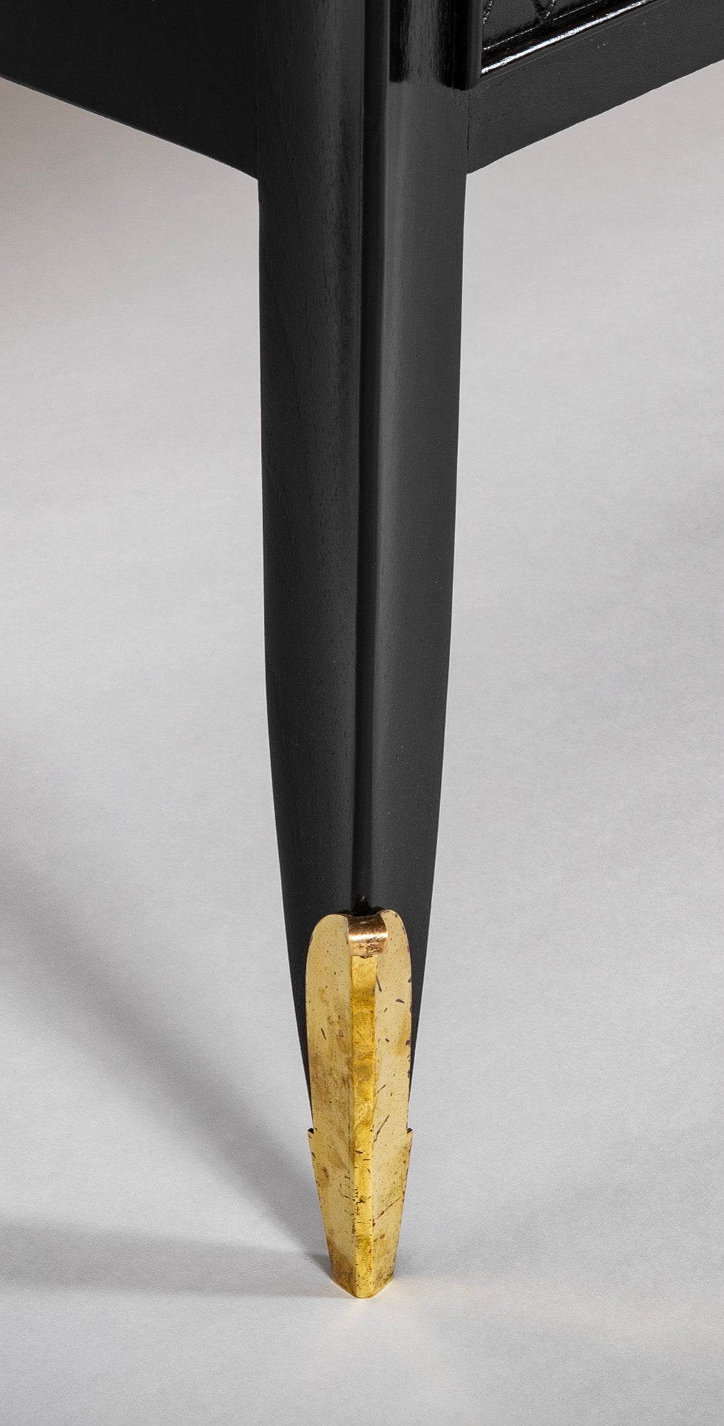 A Jean Pascaud Ebonized Two Door Buffet Cabinet