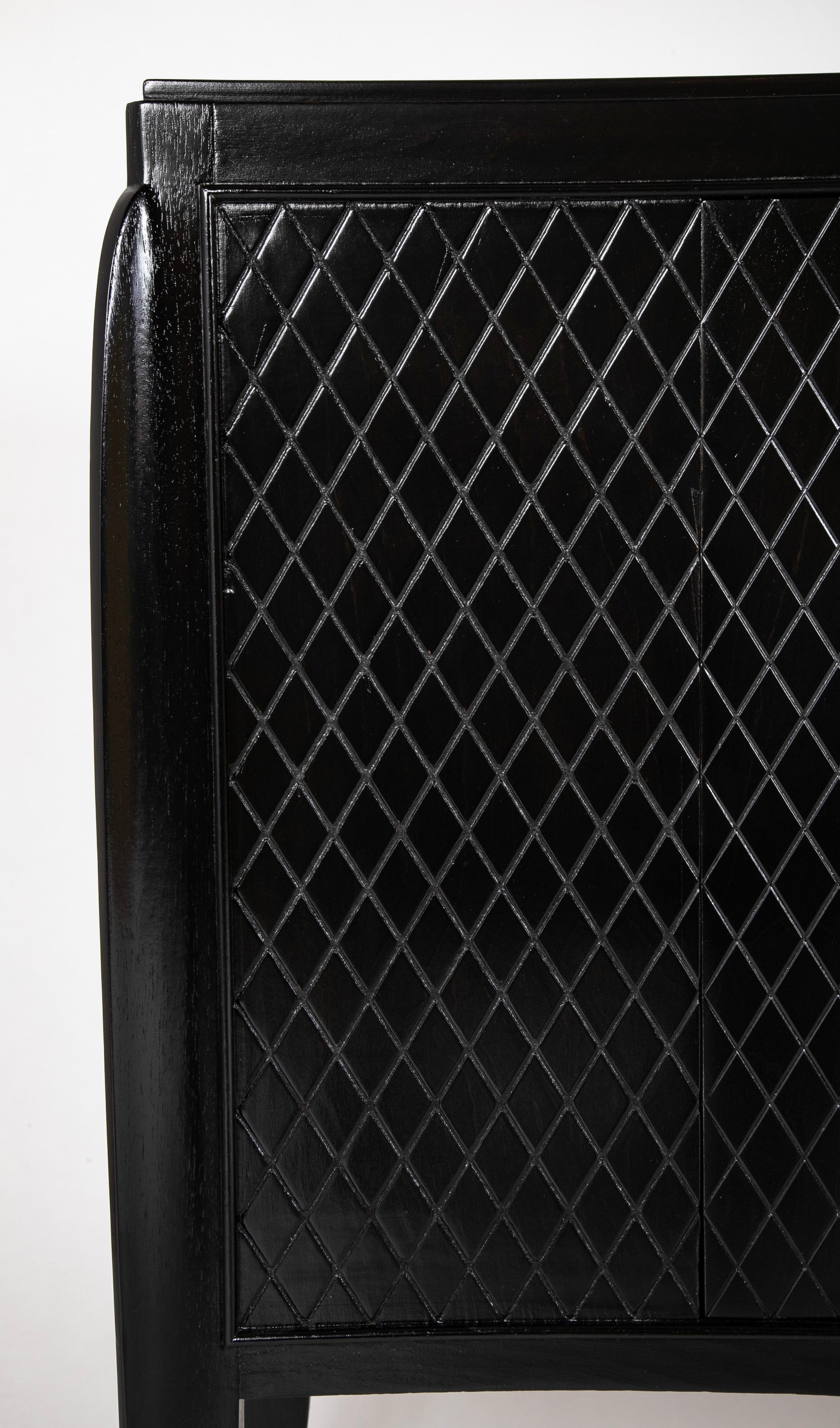 A Jean Pascaud Ebonized Two Door Buffet Cabinet