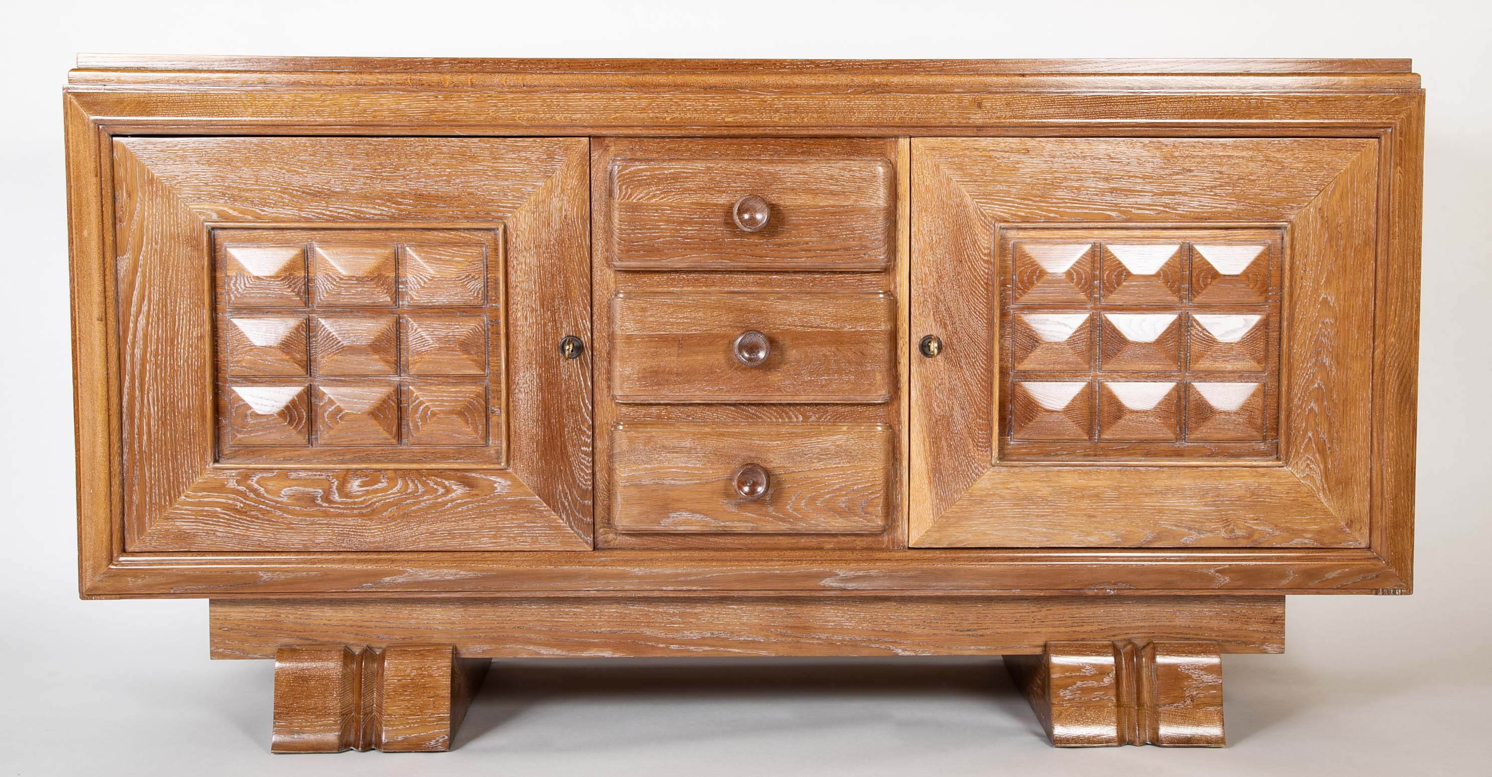 Cerused Oak Credenza Attributed to Charles Dudouyt