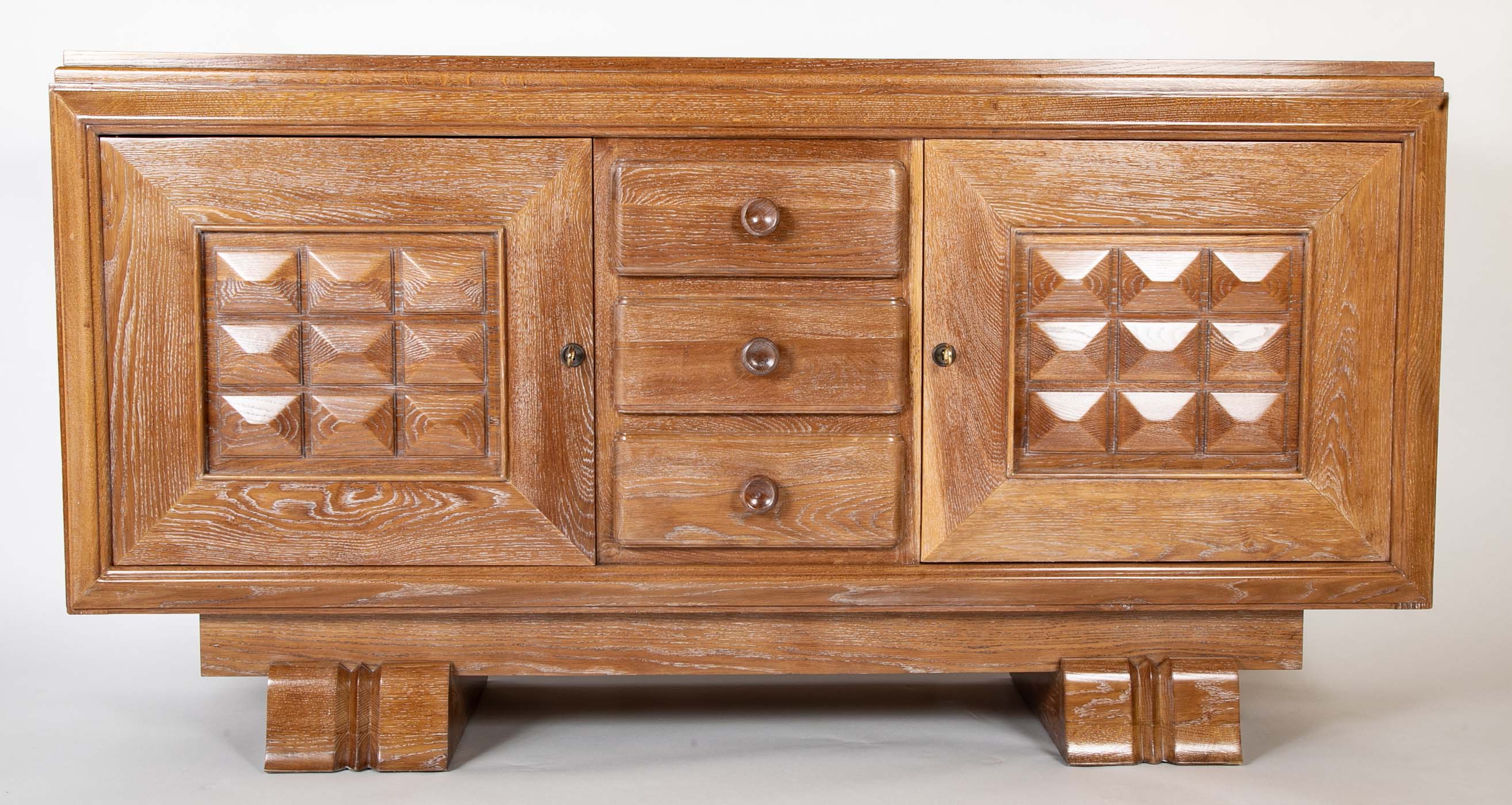 Cerused Oak Credenza Attributed to Charles Dudouyt