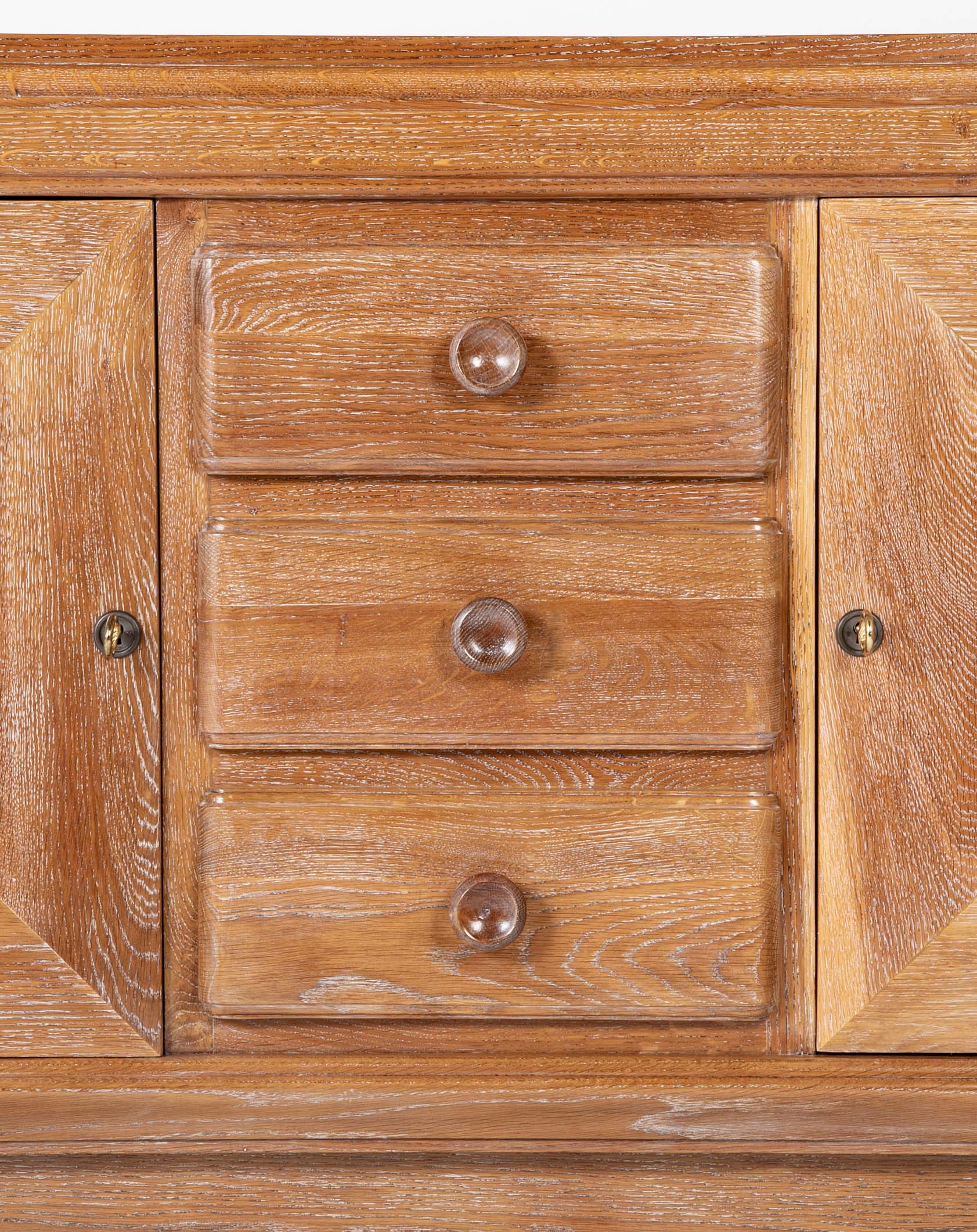 Cerused Oak Credenza Attributed to Charles Dudouyt