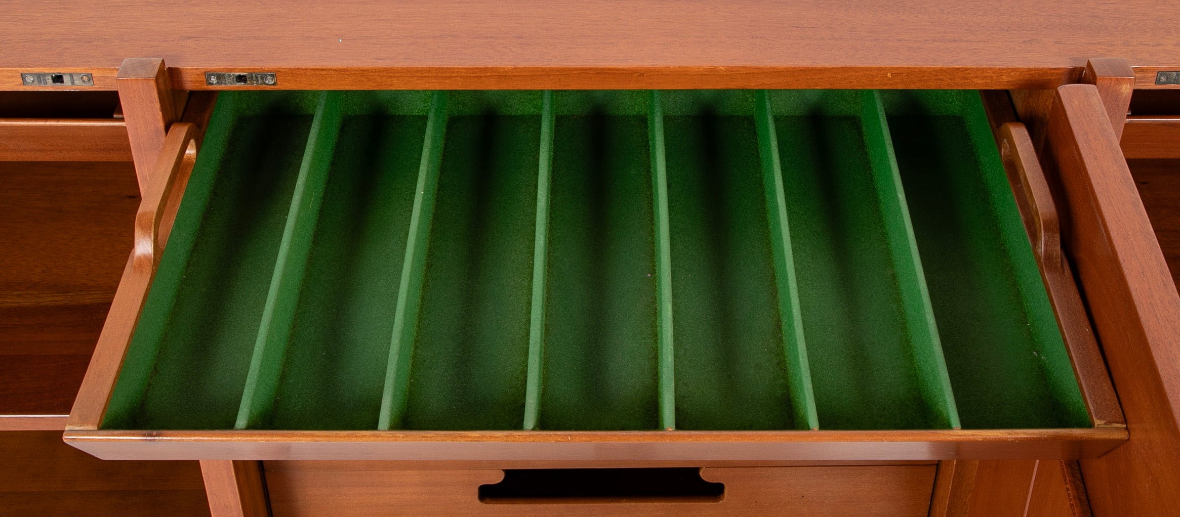 Mid-Century Walnut Three Door Credenza Designed by Edmund Spence