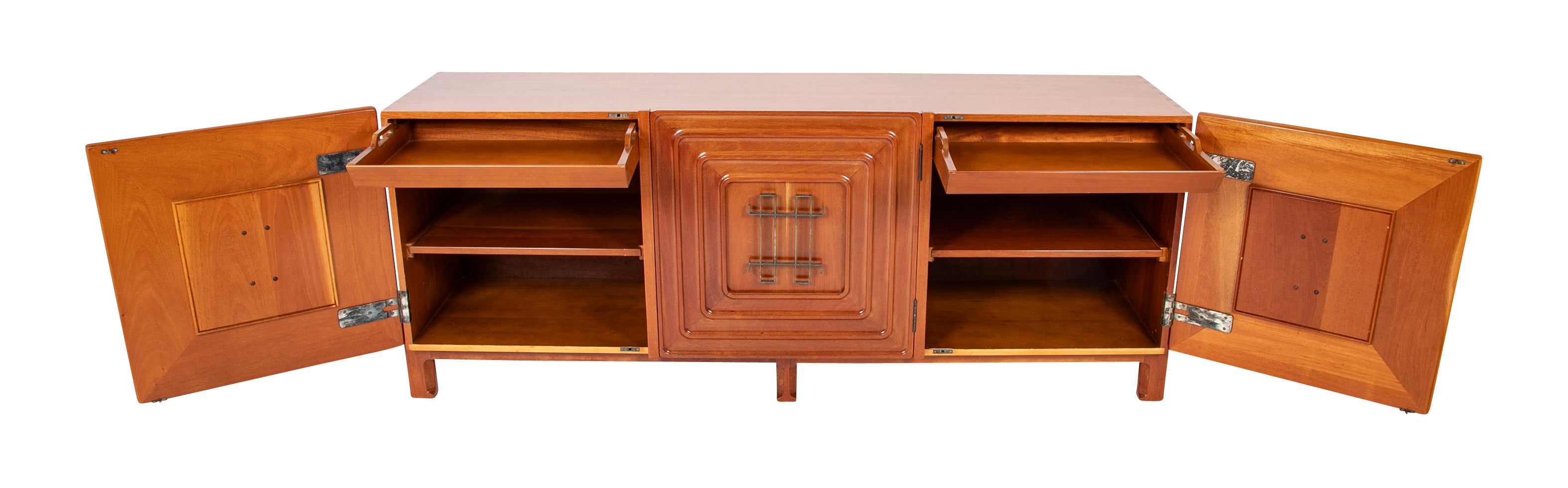 Mid-Century Walnut Three Door Credenza Designed by Edmund Spence