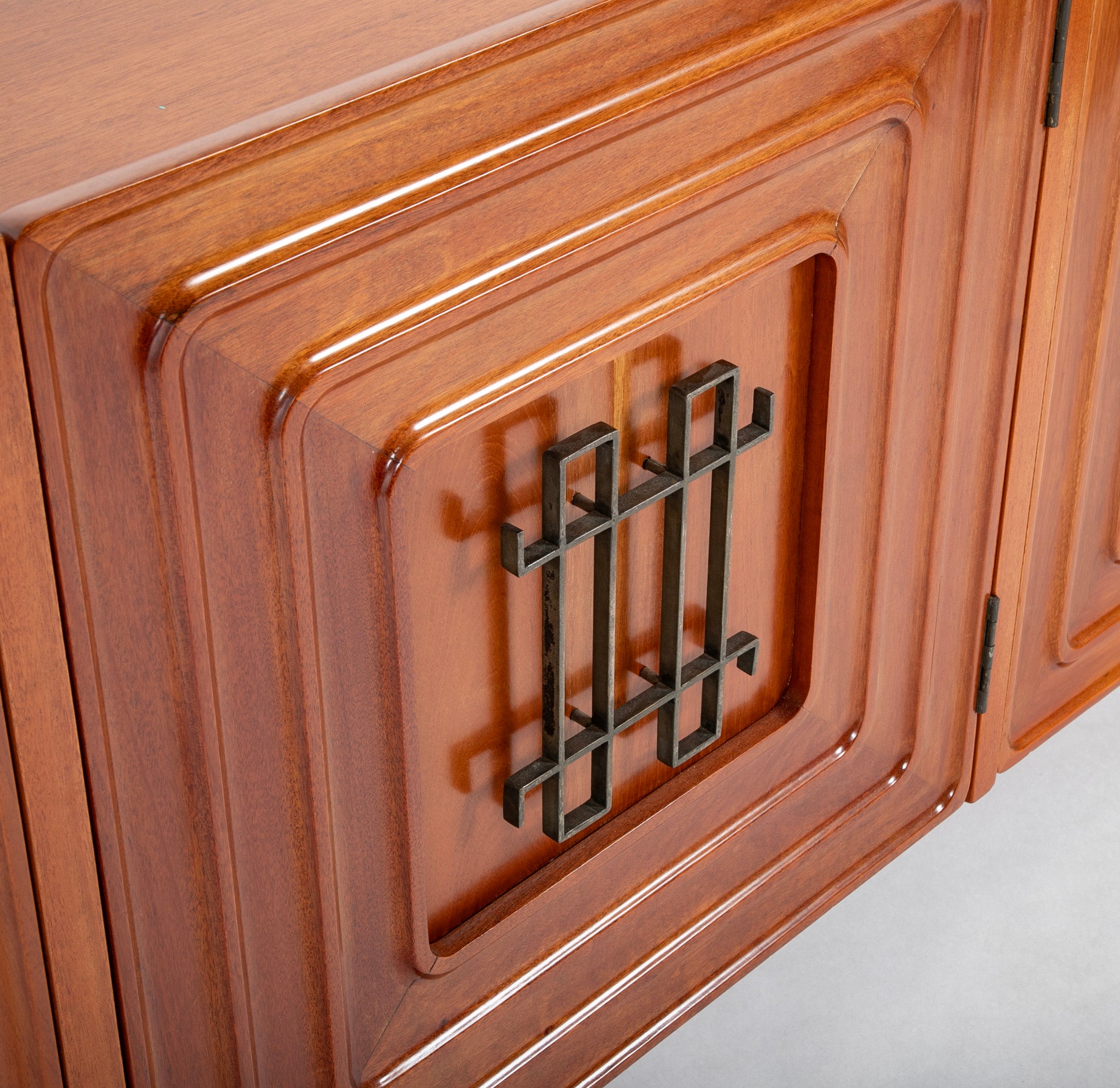 Mid-Century Walnut Three Door Credenza Designed by Edmund Spence