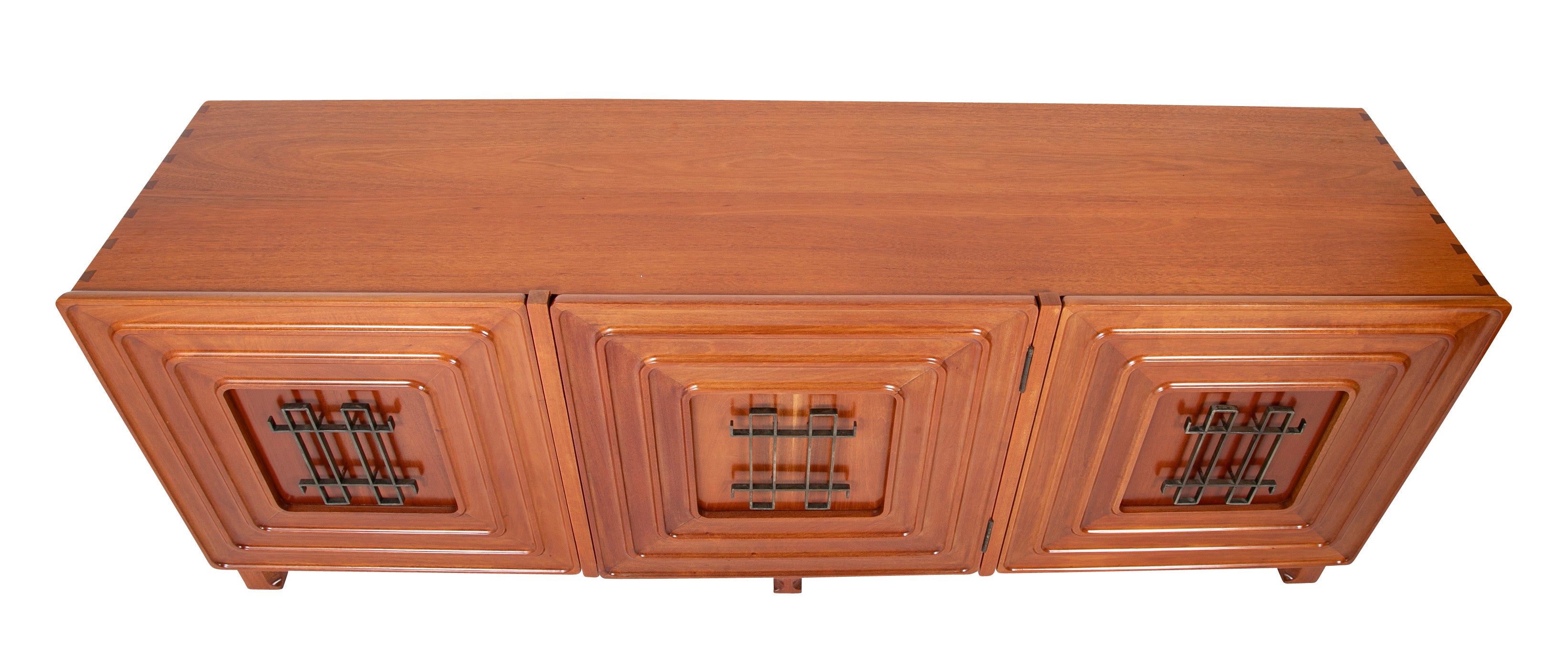 Mid-Century Walnut Three Door Credenza Designed by Edmund Spence