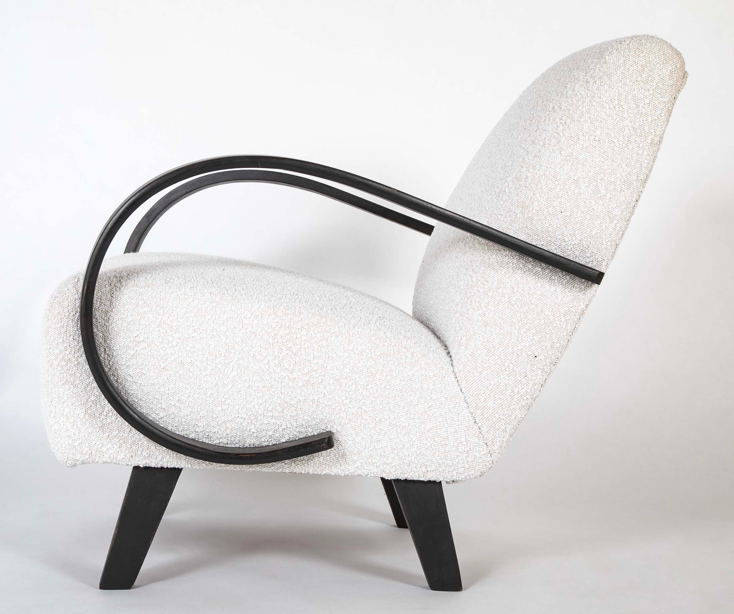 Pair of Open Armchairs by Jindich Halabala