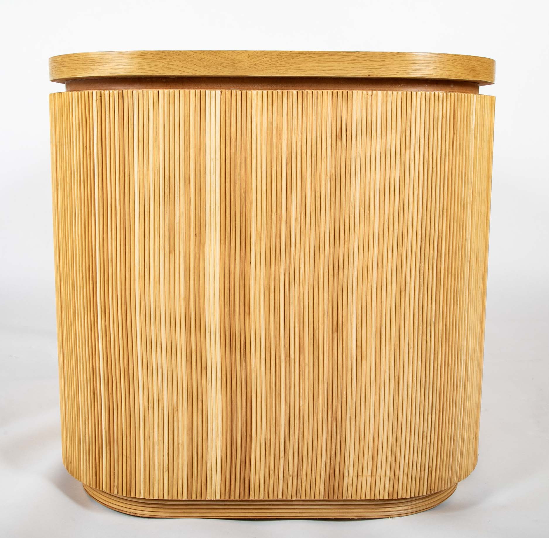 Karl Springer Style Pencil Reed Executive Desk