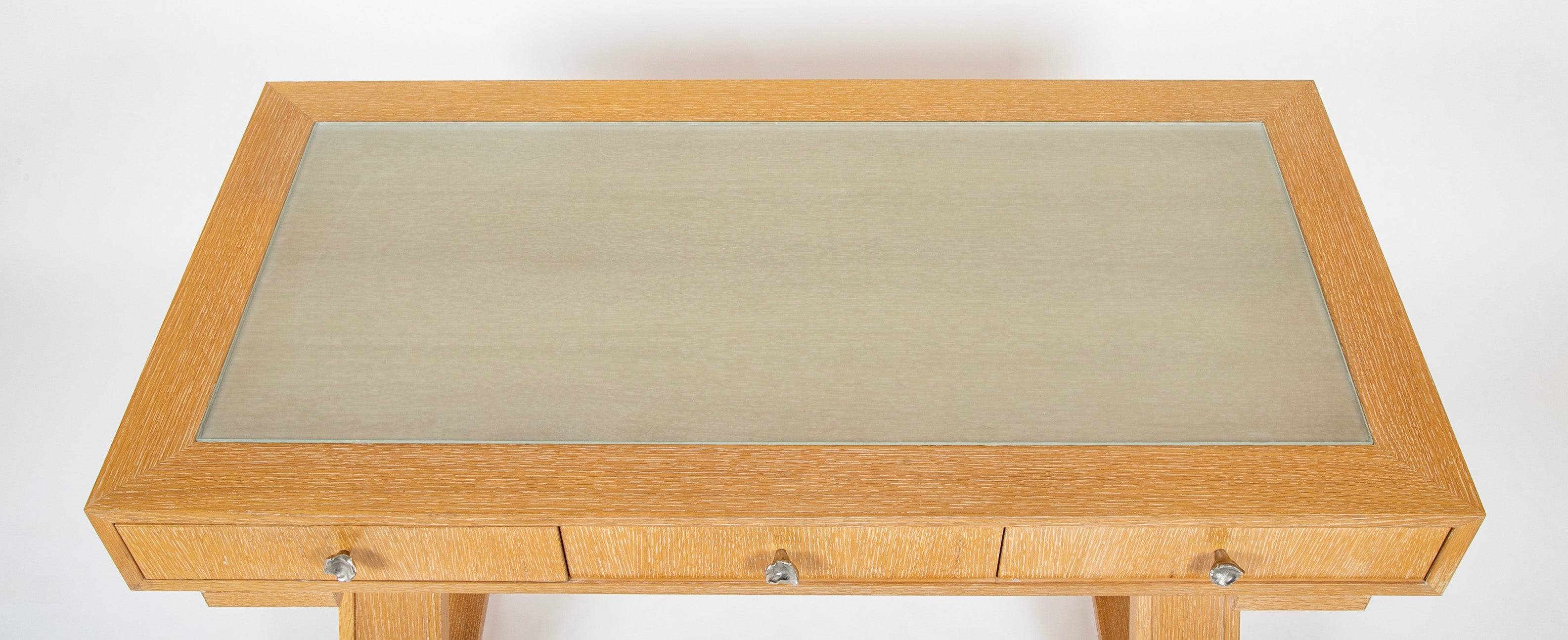 Three Drawer Limed Oak Custom Desk by Designer Vicente Wolf