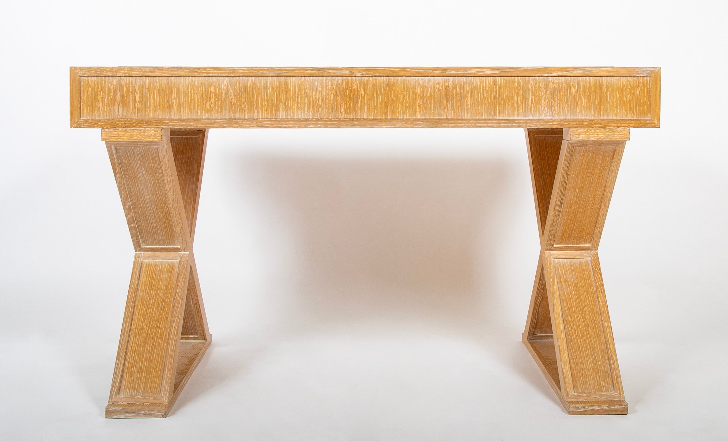 Three Drawer Limed Oak Custom Desk by Designer Vicente Wolf