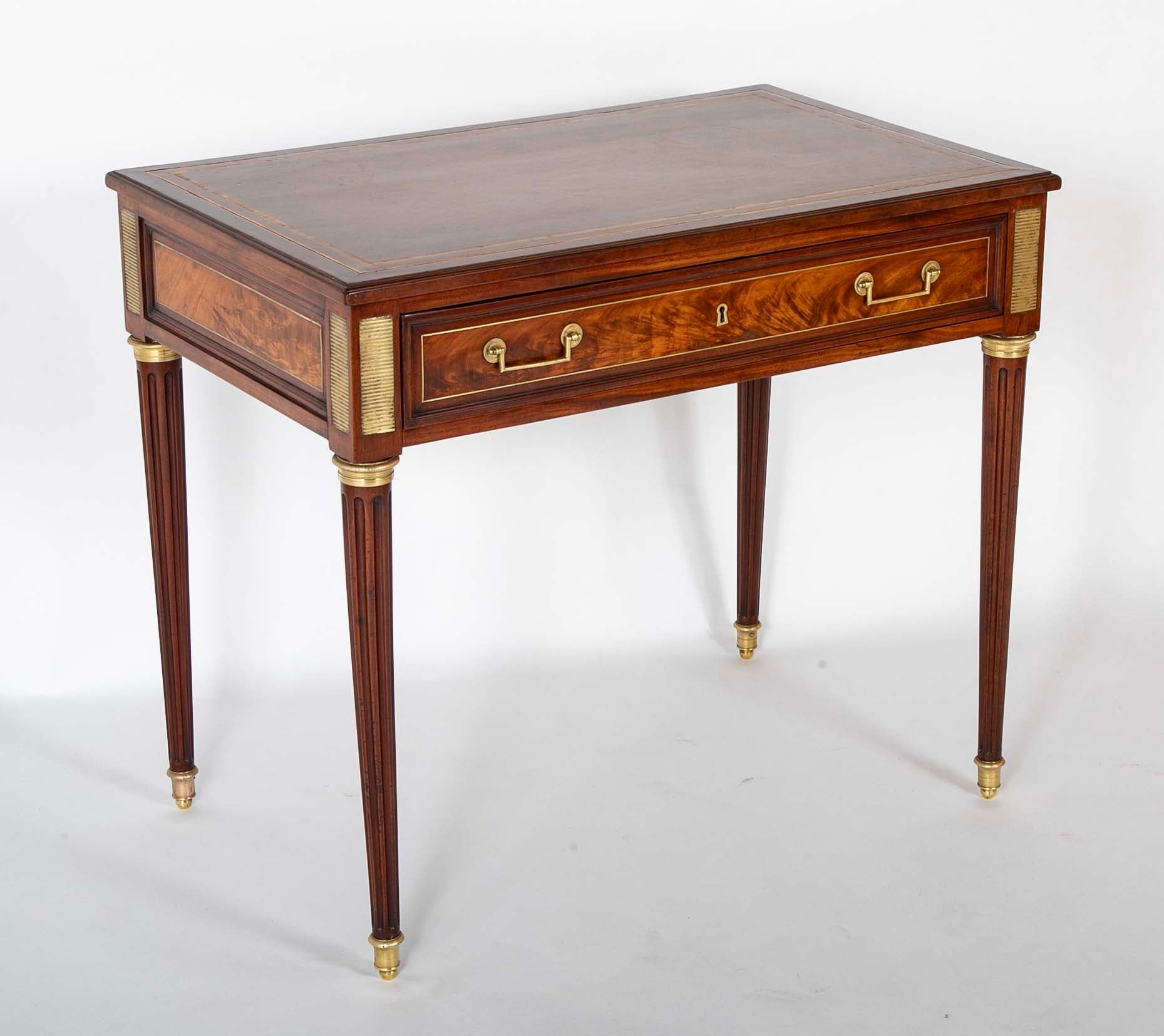 A Louis XVI Period Mahogany Desk by Leonard Boudin